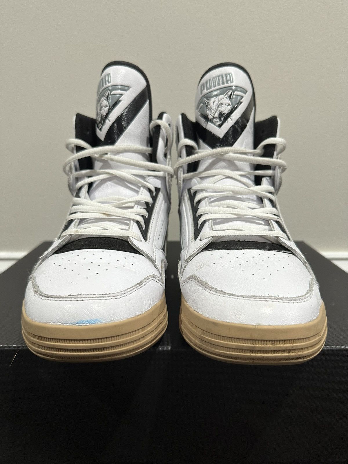 NBA Puma x Rhude x Kuzma Mid White/Black Clyde all-Pro Sneaker Size US 10 / EU 43 - 6 Thumbnail