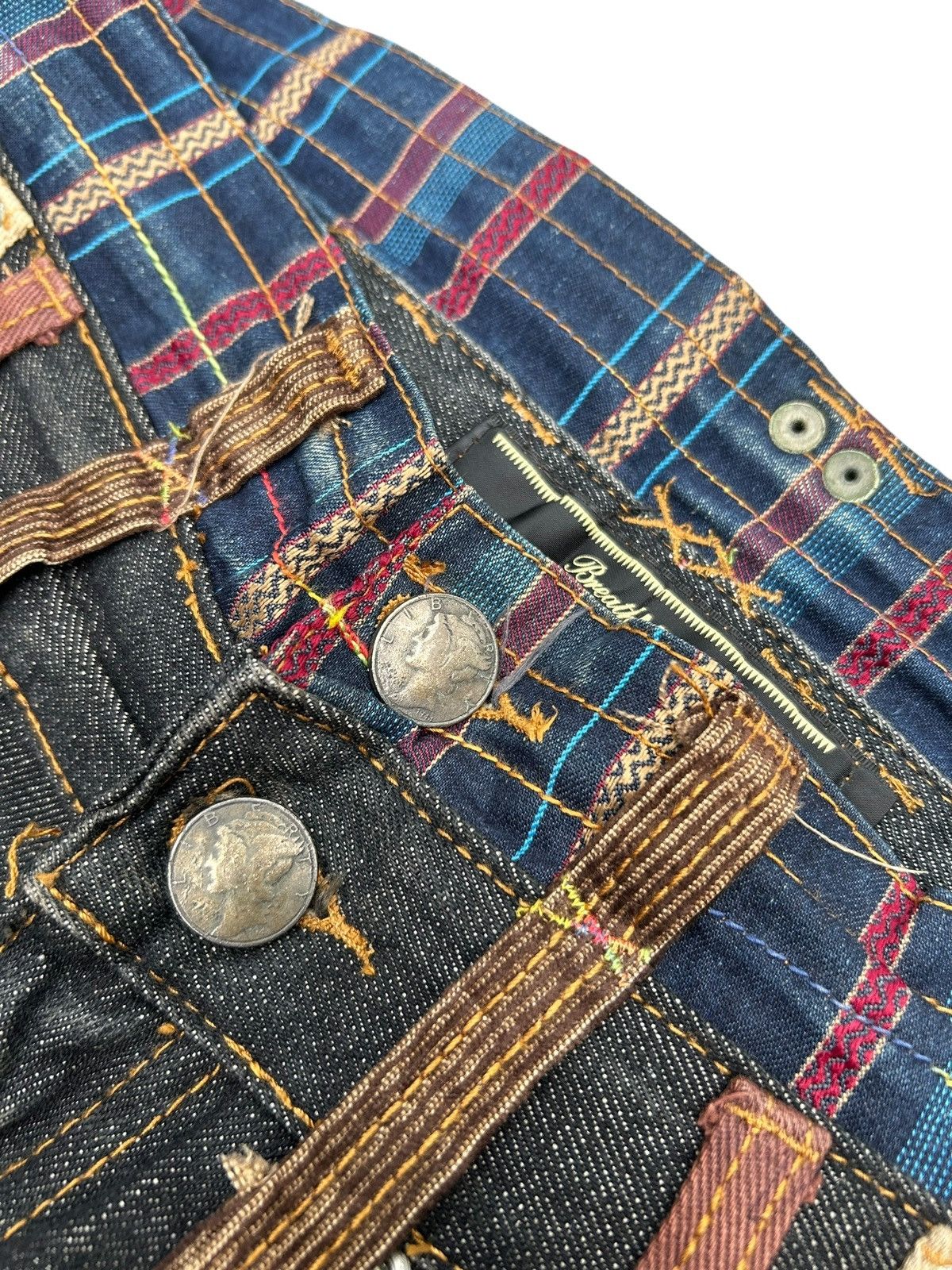 Japanese Brand × Kapital × Vintage Double Waist Japanese Punk Bondage Denim Jeans Size US 31 - 10 Thumbnail