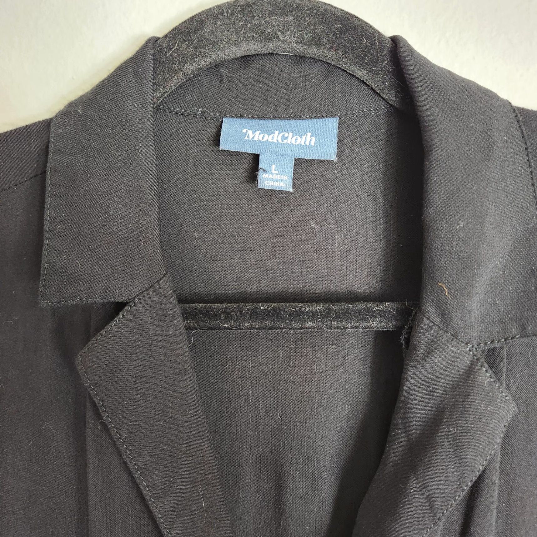 Vintage Modcloth Womens Romper So Field With Joy Roll Tab Sleeve Black Size L Size 36" / US 14 / IT 50 - 4 Thumbnail
