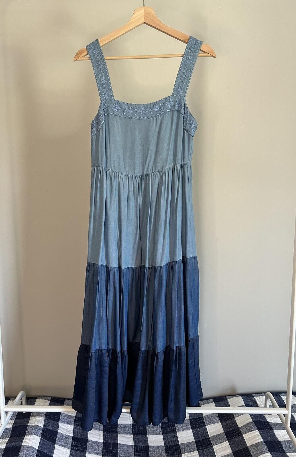 Kate Spade Kate Spade Broome Street Chambray Tiered Midi Dress Size S / US 4 / IT 40 - 2 Thumbnail