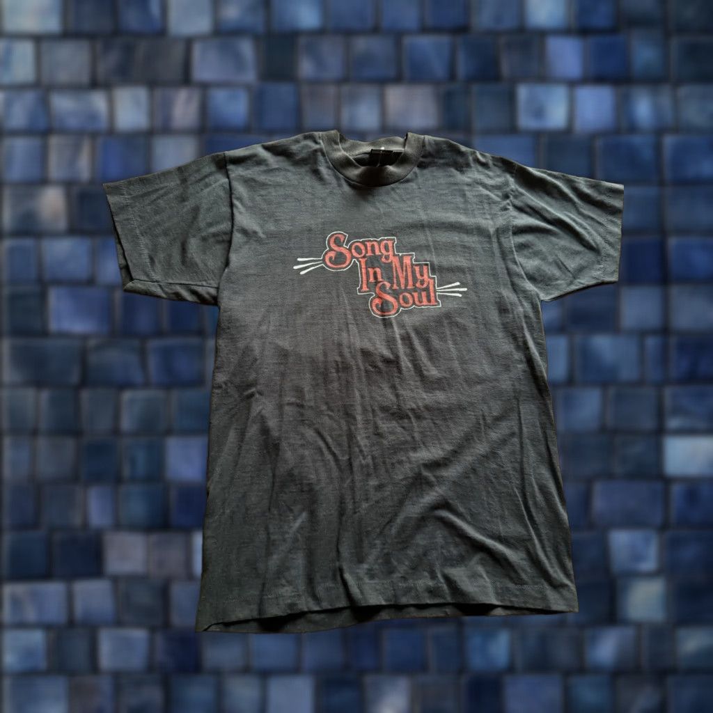 Fruit Of The Loom VINTAGE Song In My Soul Single Stitch Tshirt Christian Band Mens Large Black Stitch L Band Mens VINTAGE Size US L / EU 52-54 / 3 - 1 Thumbnail