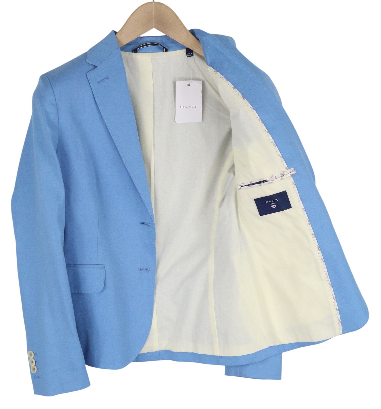 Gant EU34 Blue Linen Blend Notch Lapel Blazer 85315 Size XS / US 0-2 / IT 36-38 - 2 Thumbnail