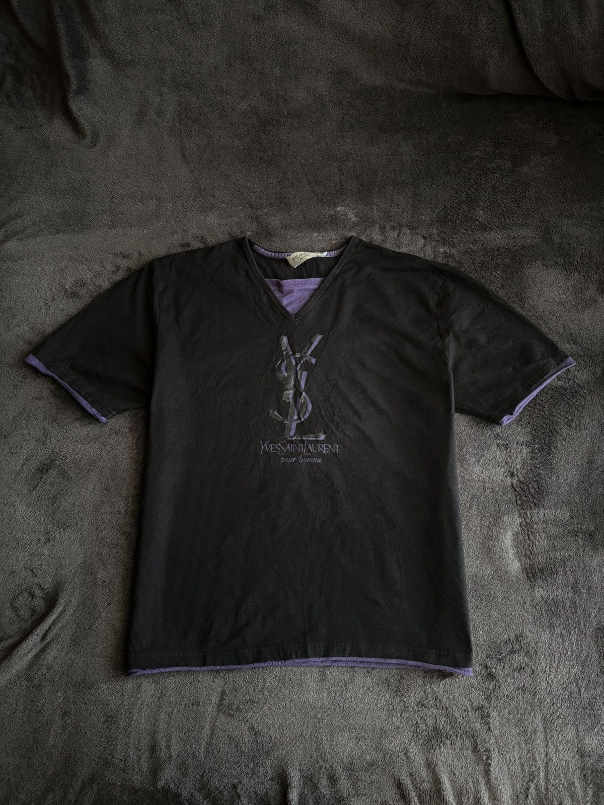 Yves Saint Laurent YSL big logo t-shirt Size US L / EU 52-54 / 3 - 1 Thumbnail