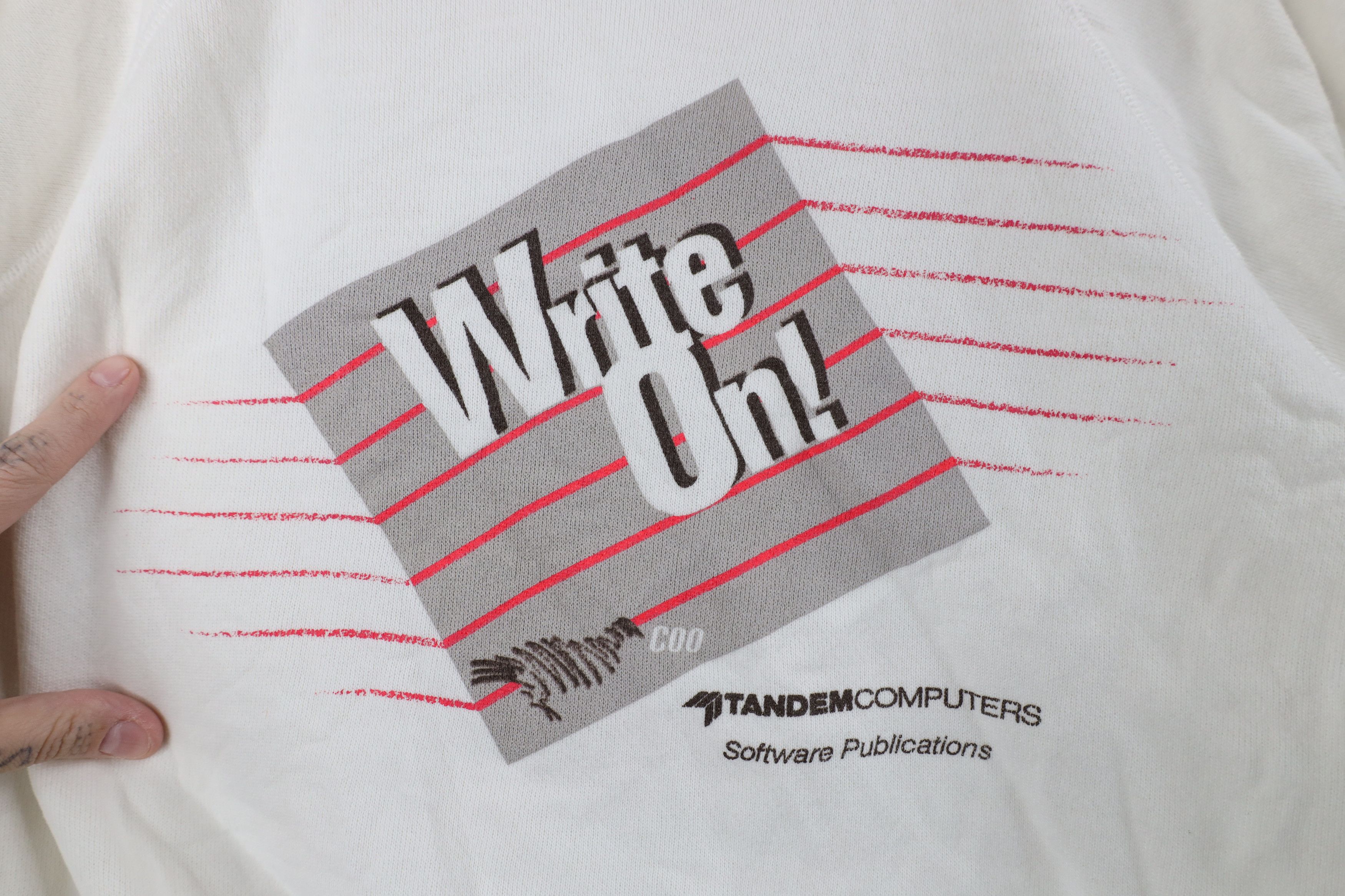 Vintage Vintage 80s Streetwear Computers Nerd Sweatshirt White Size US L / EU 52-54 / 3 - 4 Thumbnail