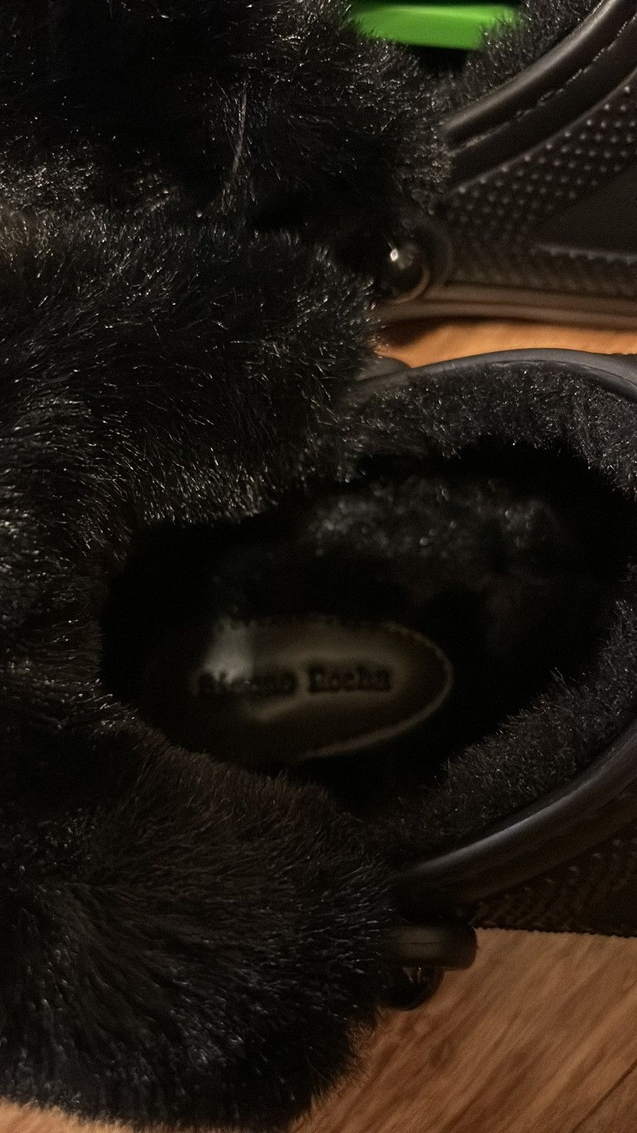 Crocs × Simone Rocha Crocs X Simone Rocha Classic Faux Fur Lined Clog Black Size US 8 / IT 38 - 4 Thumbnail