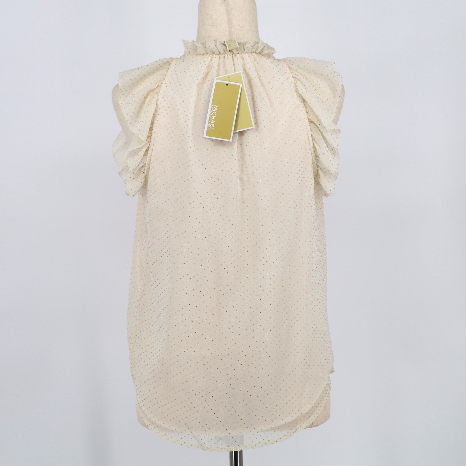Michael Kors Michael Kors Women Bone White Dewdrop Ruffled Blouse Size S Size S / US 4 / IT 40 - 4 Thumbnail