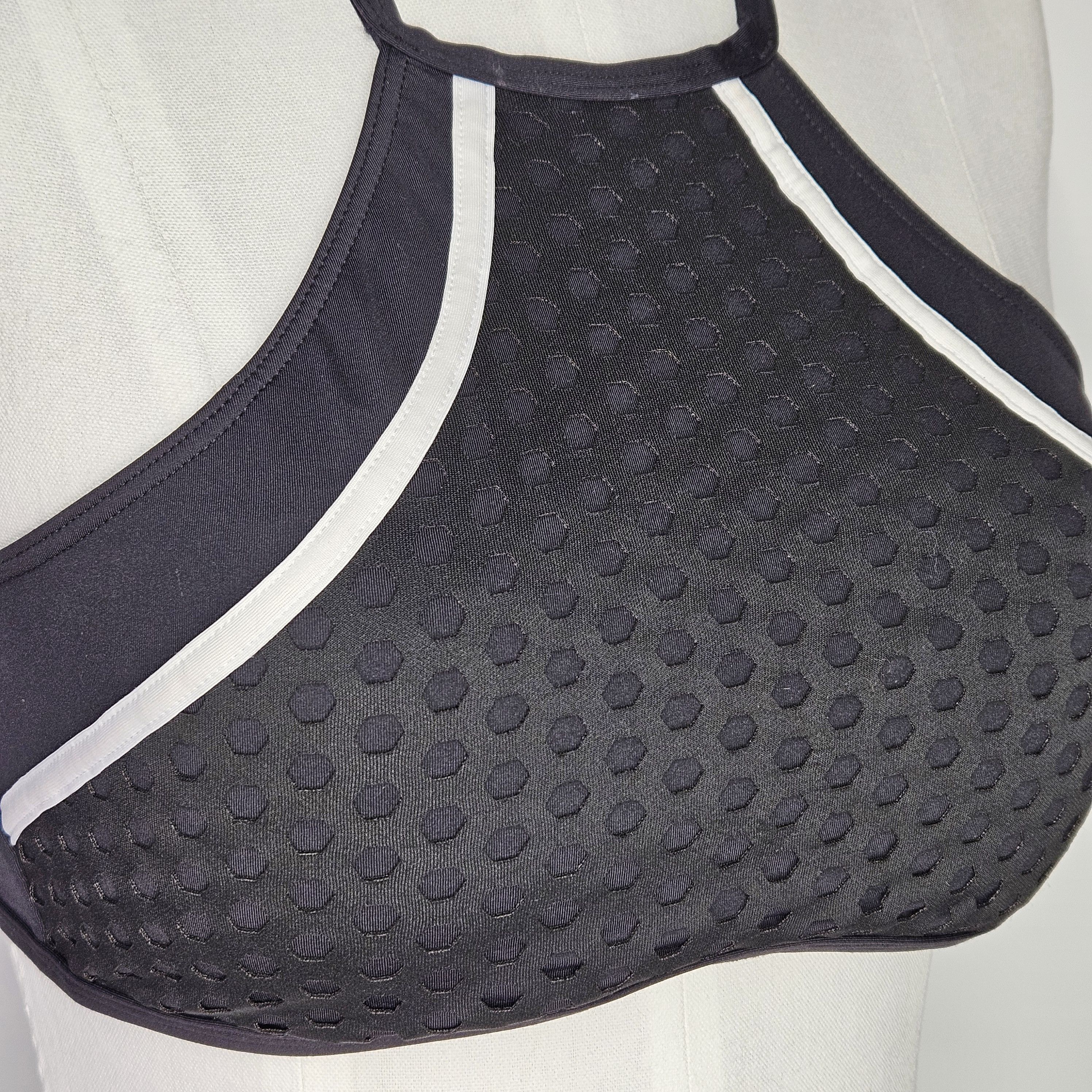 Kenneth Cole Kenneth Cole Size L Bikini Halter Top Black Laser Cut Perfor Size L / US 10 / IT 46 - 7 Thumbnail