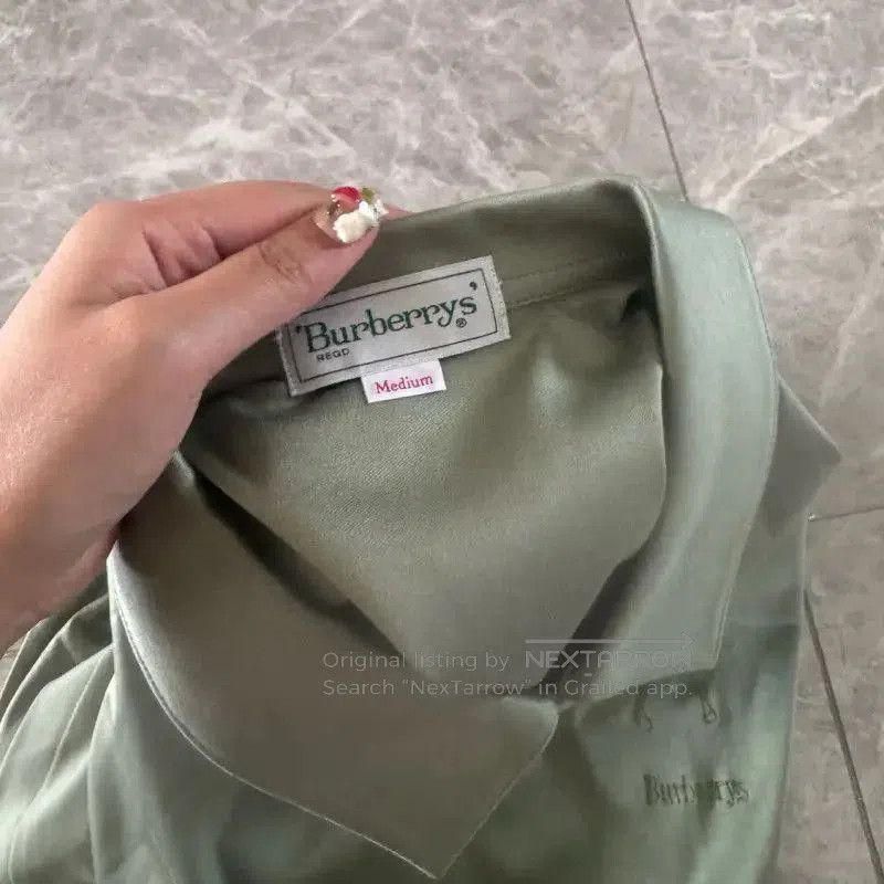 Burberry Burberry Green Long Sleeve Cotton Shirt. Size M / US 6-8 / IT 42-44 - 8 Thumbnail