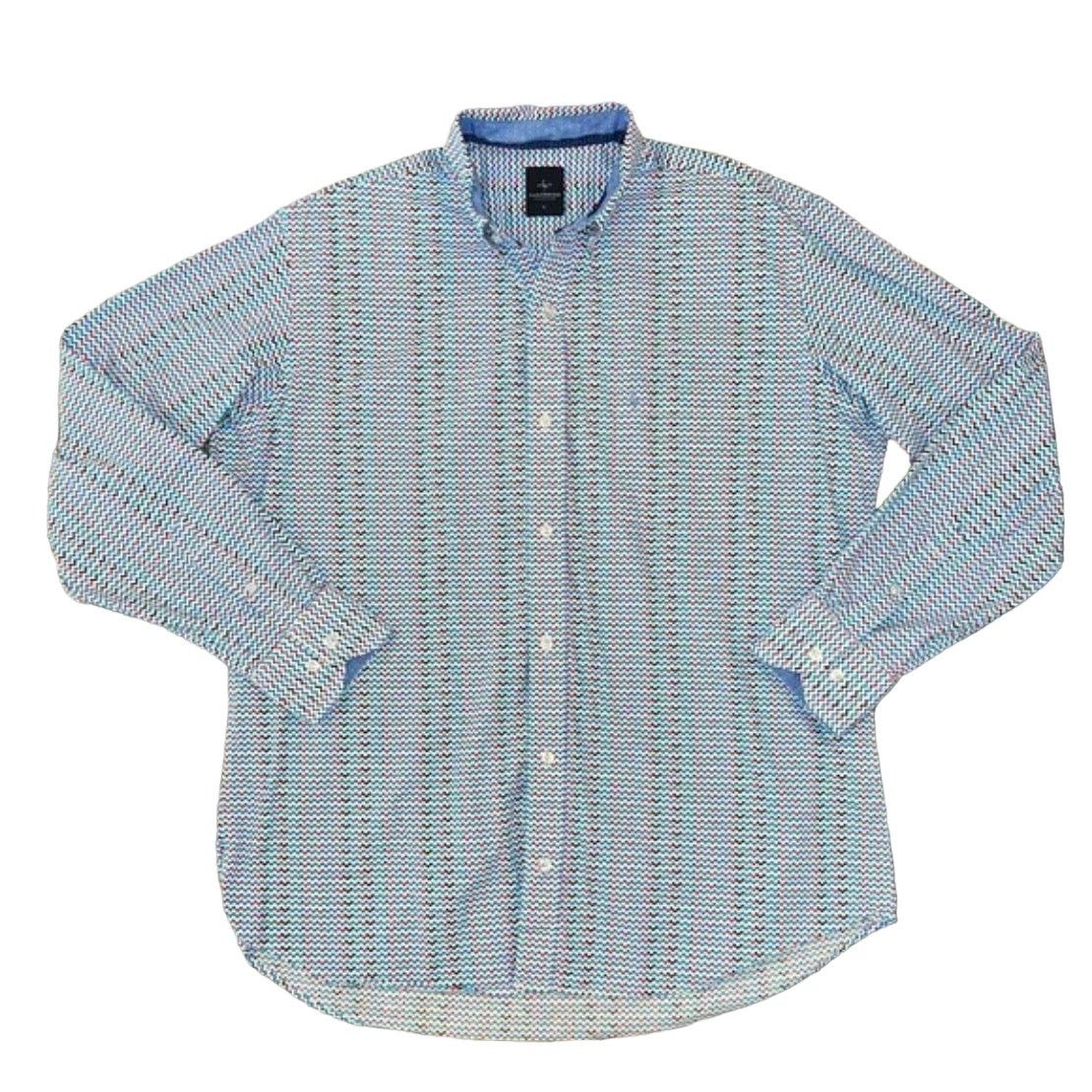 Tailorbyrd TailorBryd Chevron Print W/Contrasting Cuff Button Shirt -L Size US L / EU 52-54 / 3 - 1 Thumbnail