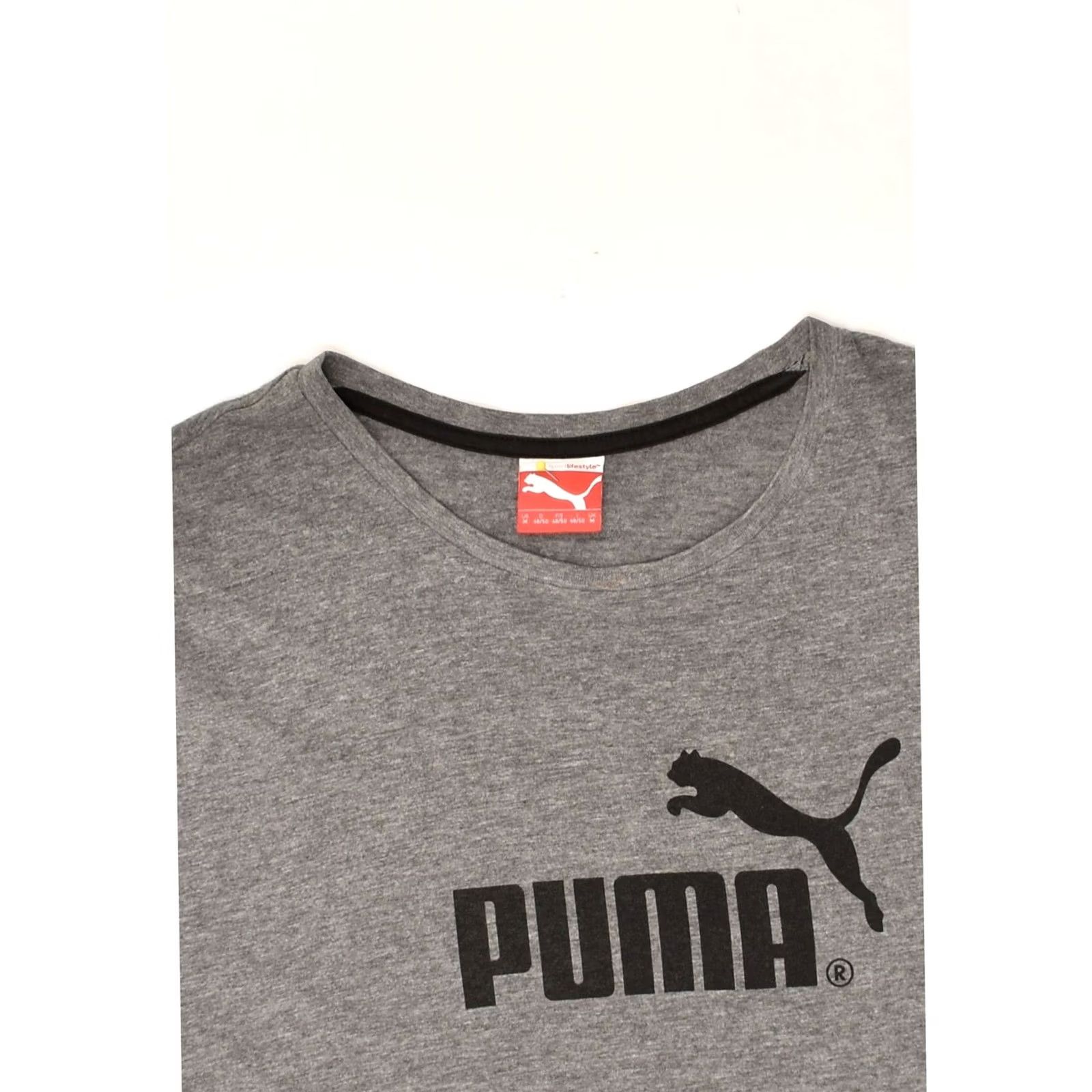 Puma PUMA Mens Graphic T-Shirt Top Medium Grey Cotton Size US M / EU 48-50 / 2 - 3 Thumbnail
