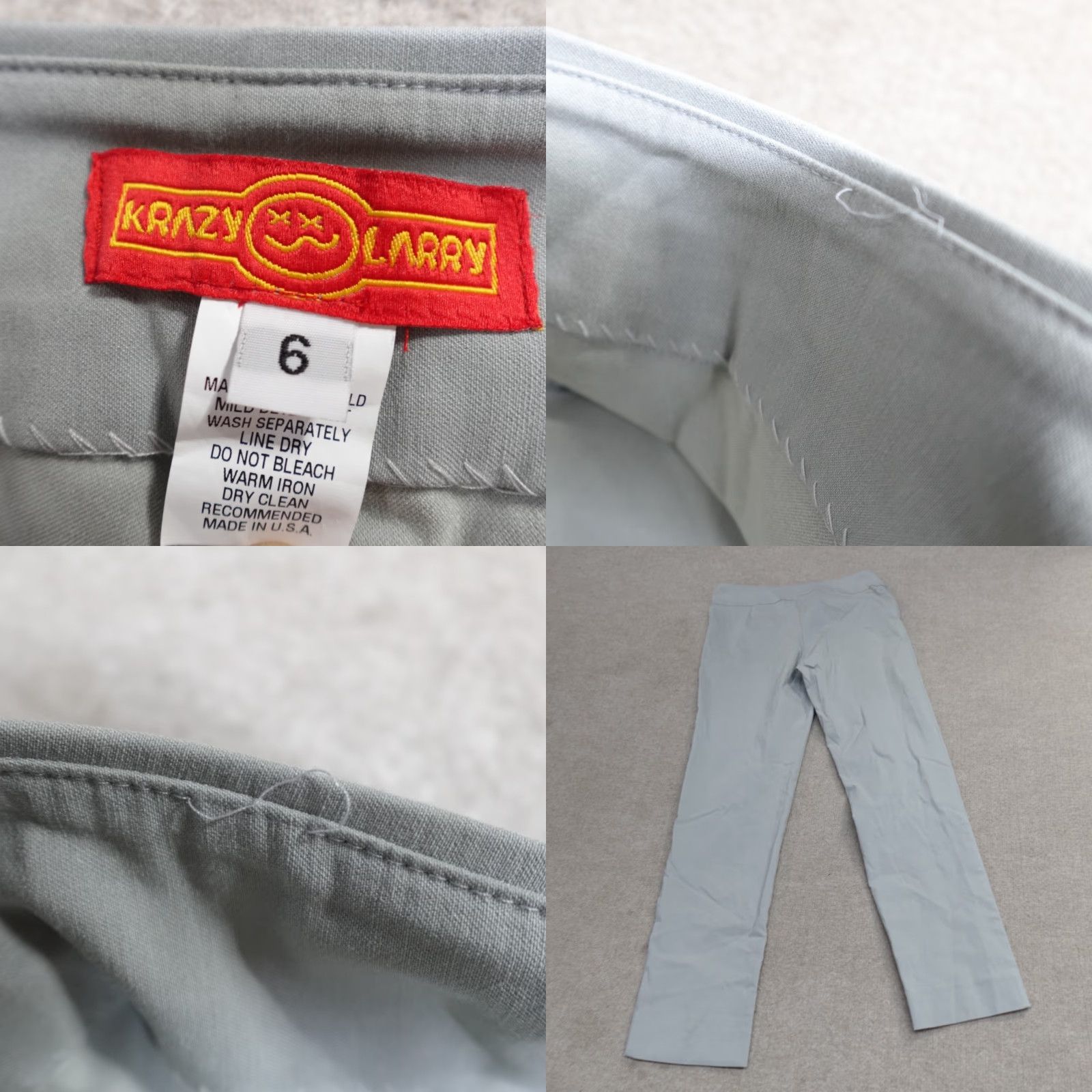 Vintage Krazy Larry Womens Pants 6 Gray Solid Ponte Pull On Dress Pants Straight Leg 27in Inseam Regular Fit - Mens? (Note: gender specified as Women) Size 28" / US 6 / IT 42 - 8 Thumbnail
