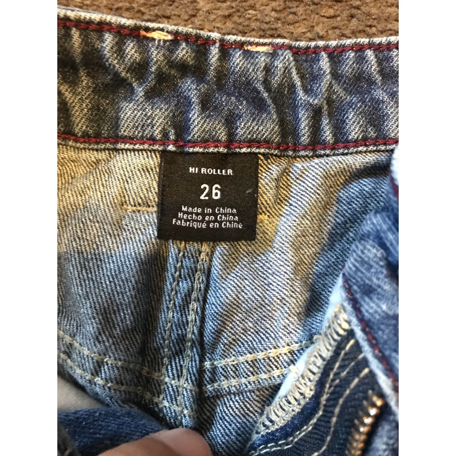 RVCA RVCA Hi Roller Jean Shorts Womens 26 Blue Distressed Denim Cuffed Hem 5-Pockets Size 26" / US 2 / IT 38 - 2 Thumbnail