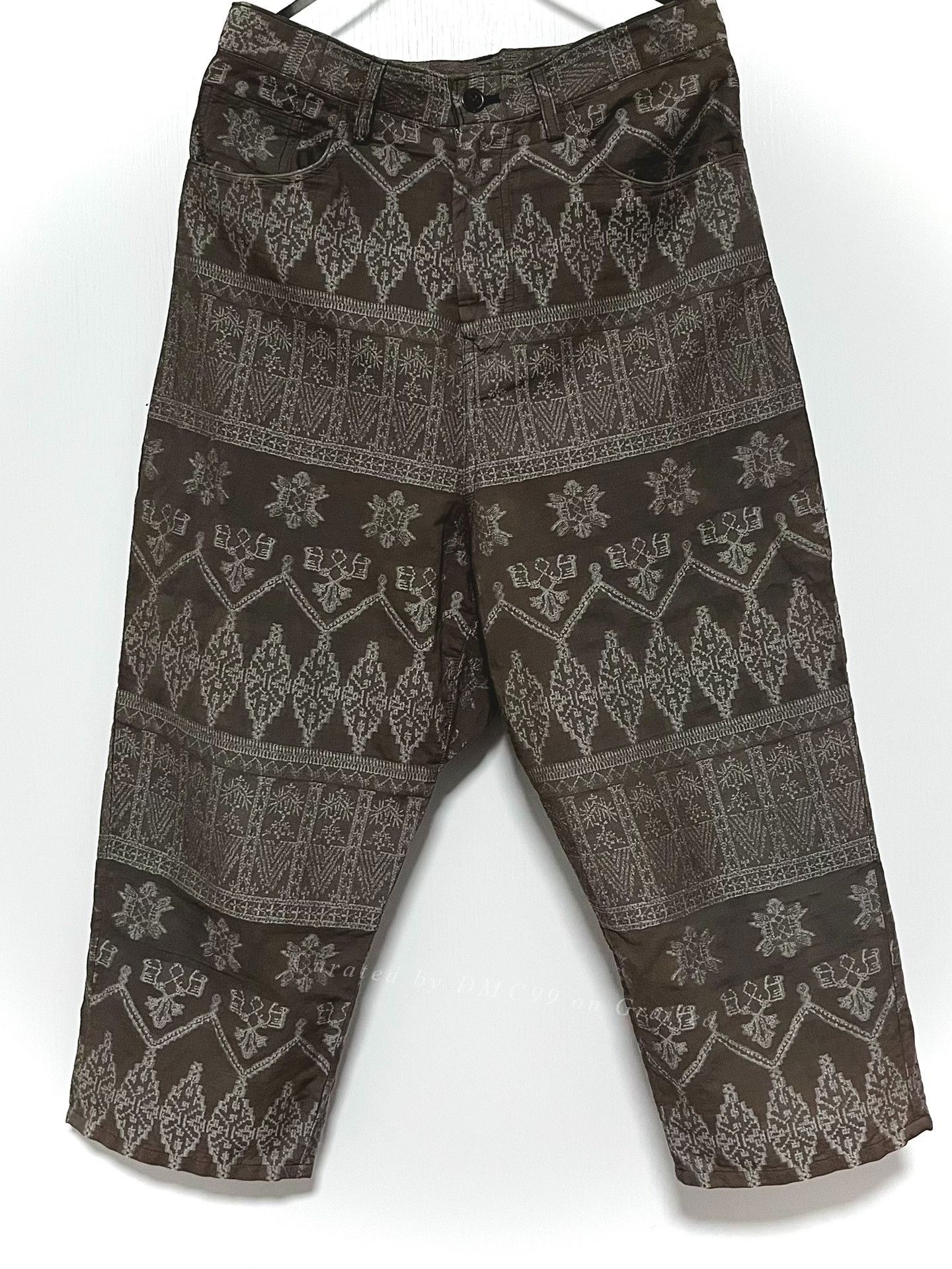 Yohji Yamamoto Yohji Yamamoto Y's Jacquard Cropped Pants Size 22" - 1 Thumbnail