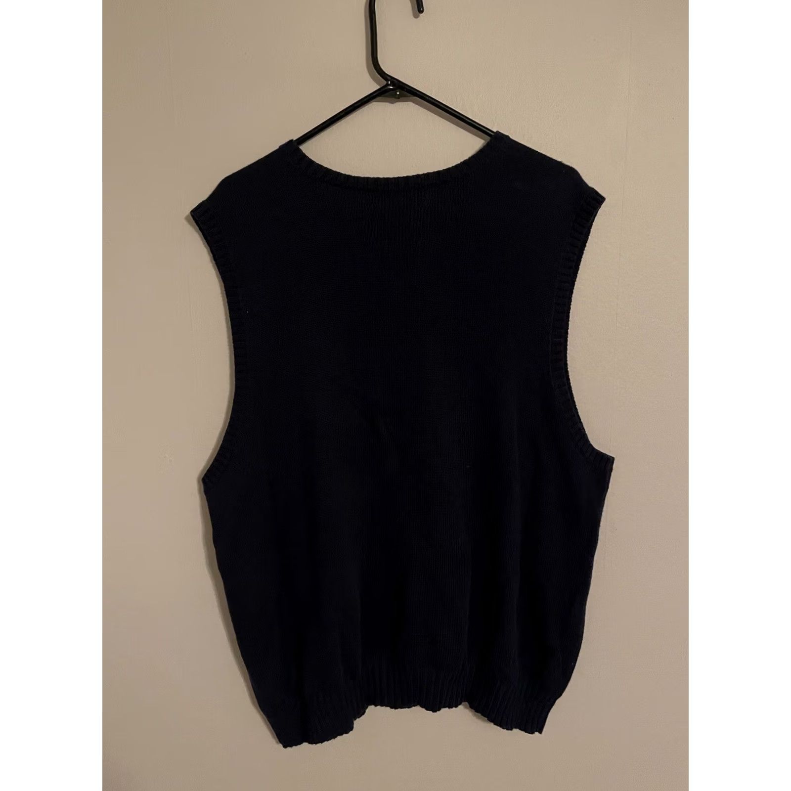 Polo Ralph Lauren Polo Ralph Lauren Sweater Vest VNeck Pullover Mens XL Navy Blue Striped Cotton Size US XL / EU 56 / 4 - 3 Thumbnail