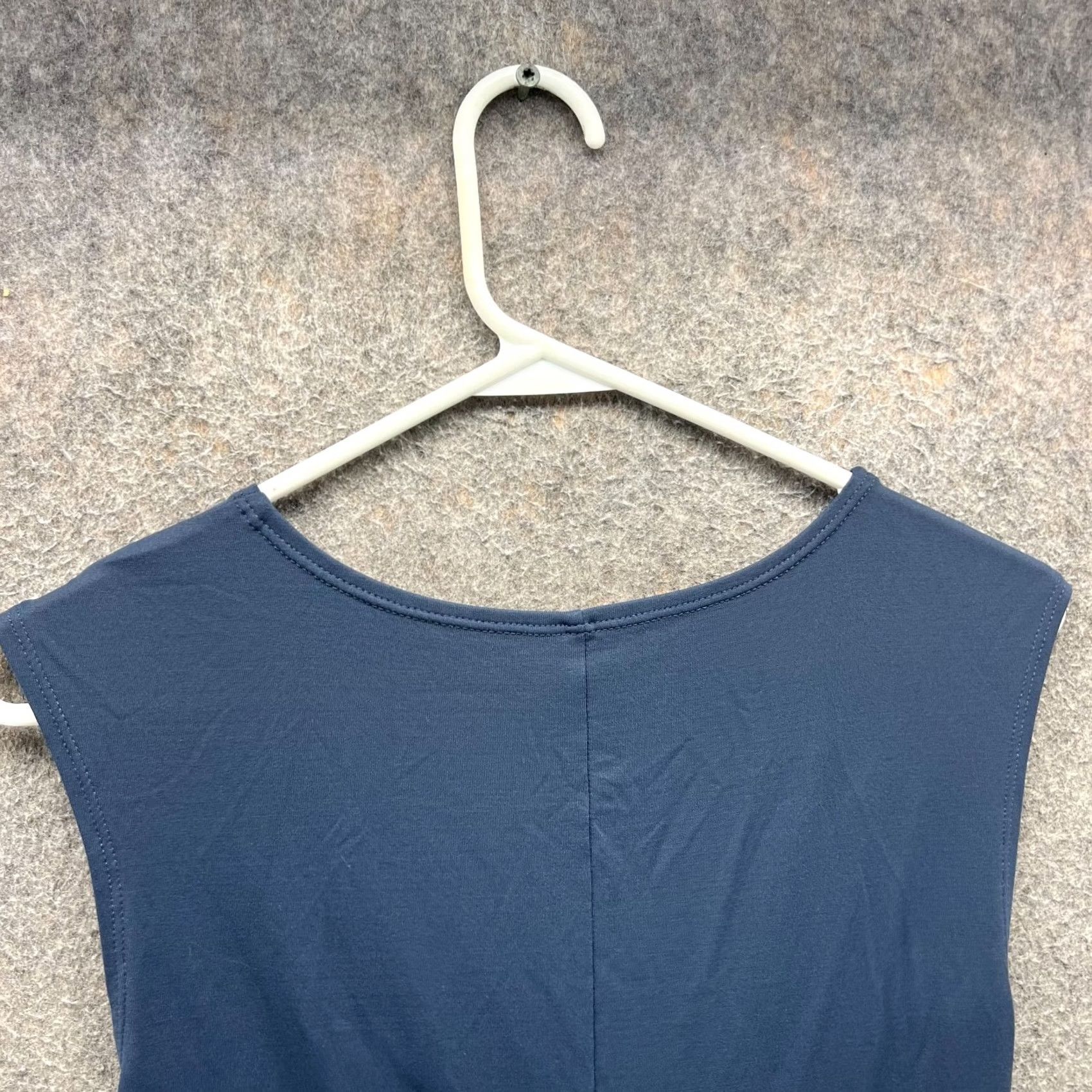 Patagonia Patagonia Dress Women Medium Blue Navy Sleeveless Knot Front Long Stretch Knit A-Line Sundress Casual Travel Summer Spring Size M / US 6-8 / IT 42-44 - 2 Thumbnail