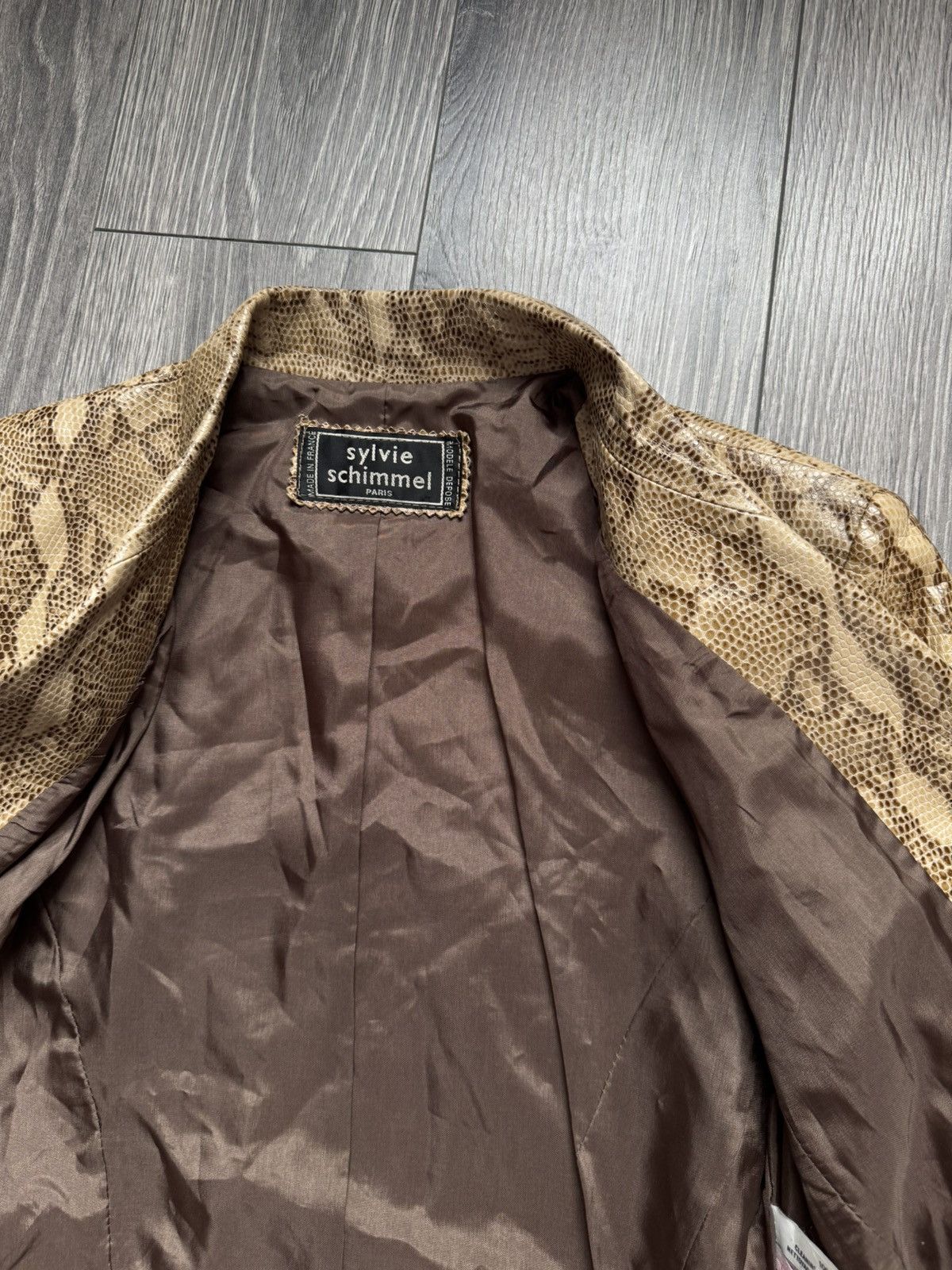 Vintage Sylvie Schimmel Paris Leather Python-print Jacket 42 Size M / US 6-8 / IT 42-44 - 12 Thumbnail
