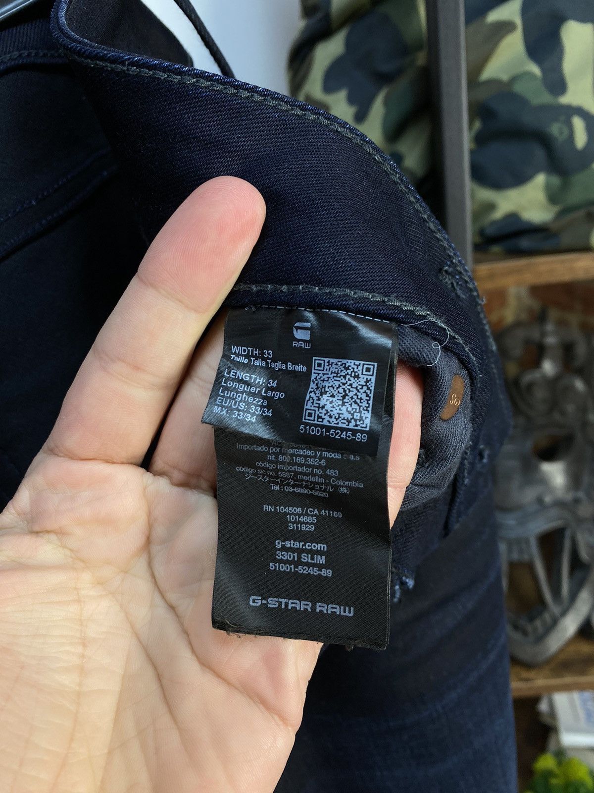 G-Star G-Star Raw 3301 Slim Denim Jeans Size US 33 - 11 Thumbnail