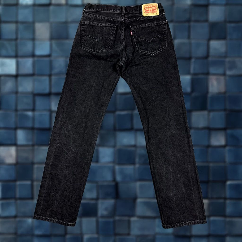 Levi's Levis 505 Regular Straight Jeans Mens 33x34 (Fits 31x31.5) Black Denim EUC Size US 33 - 1 Thumbnail