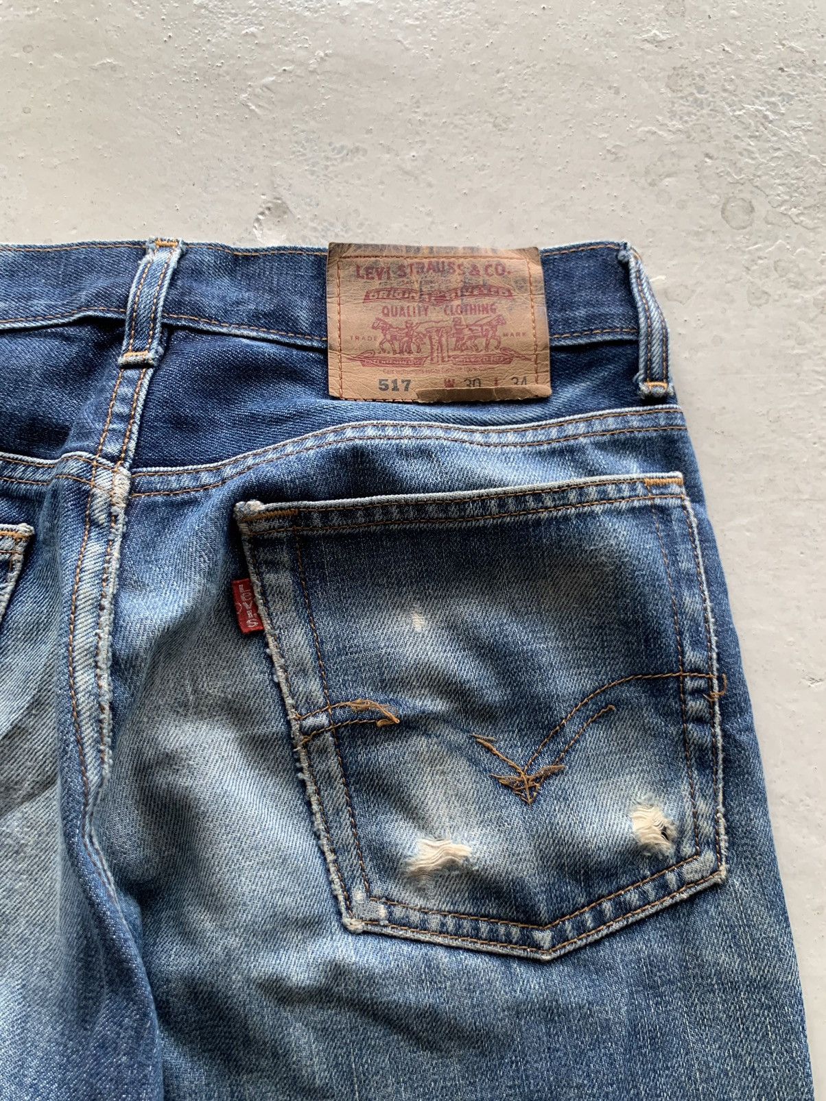 If Six Was Nine × Levi's × Tornado Mart Vintage Levi’s Ripped Boot Cut Denim Size US 30 / EU 46 - 11 Thumbnail