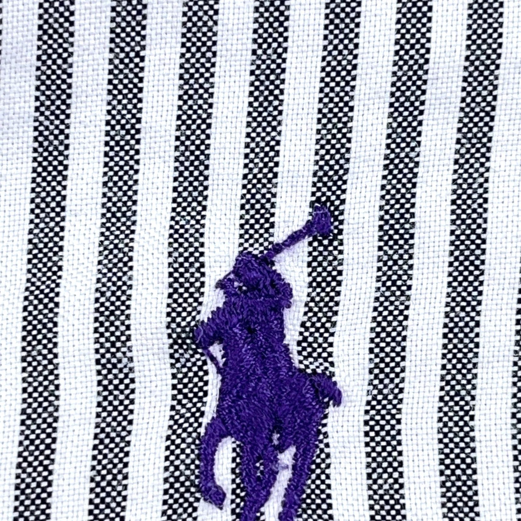 Ralph Lauren Ralph Lauren Shirt Men 17 34 Gray Button Up Oxford Cloth Striped Dress XL Purple Shirt-Men Gray Striped Button-Front Casual Dress Oxford Cloth Size 46R - 4 Thumbnail