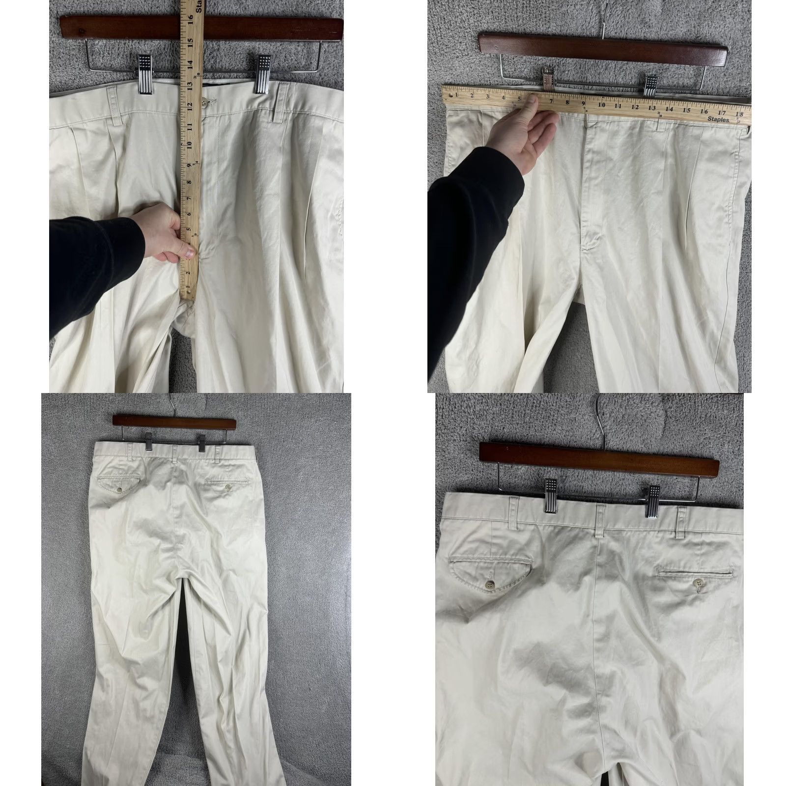 Polo Ralph Lauren Polo Ralph Lauren Pants Mens 40x32 Beige Hammond Pleated Cuffed Chino Size US L / EU 52-54 / 3 - 8 Thumbnail