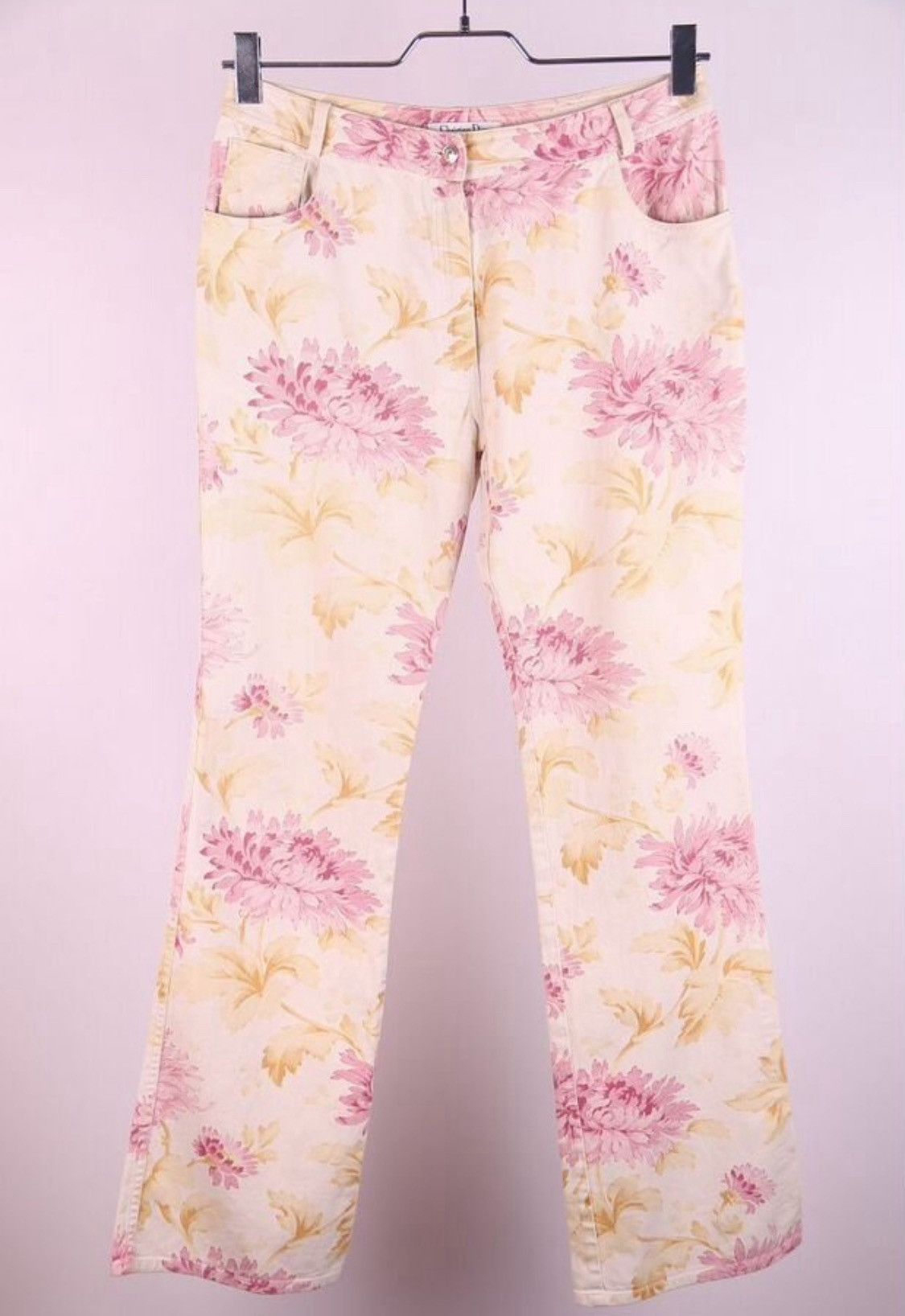 Dior Christian Dior Galliano 2001 Floral Print Denim Jeans Size 28" / US 6 / IT 42 - 1 Thumbnail