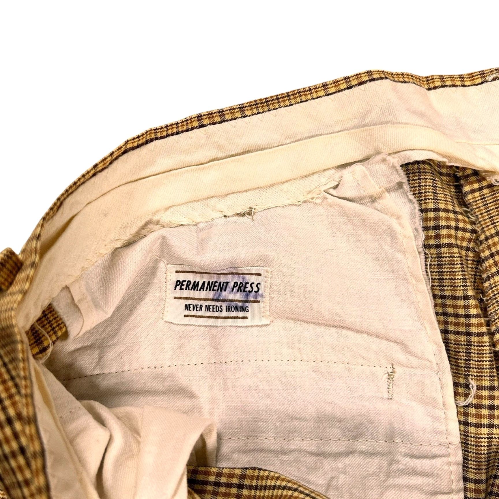 Vintage True Vintage 1960s Plaid Straight Leg Pants Size 36x26 Cuffed 60s Trousers Size US 36 / EU 52 - 3 Thumbnail