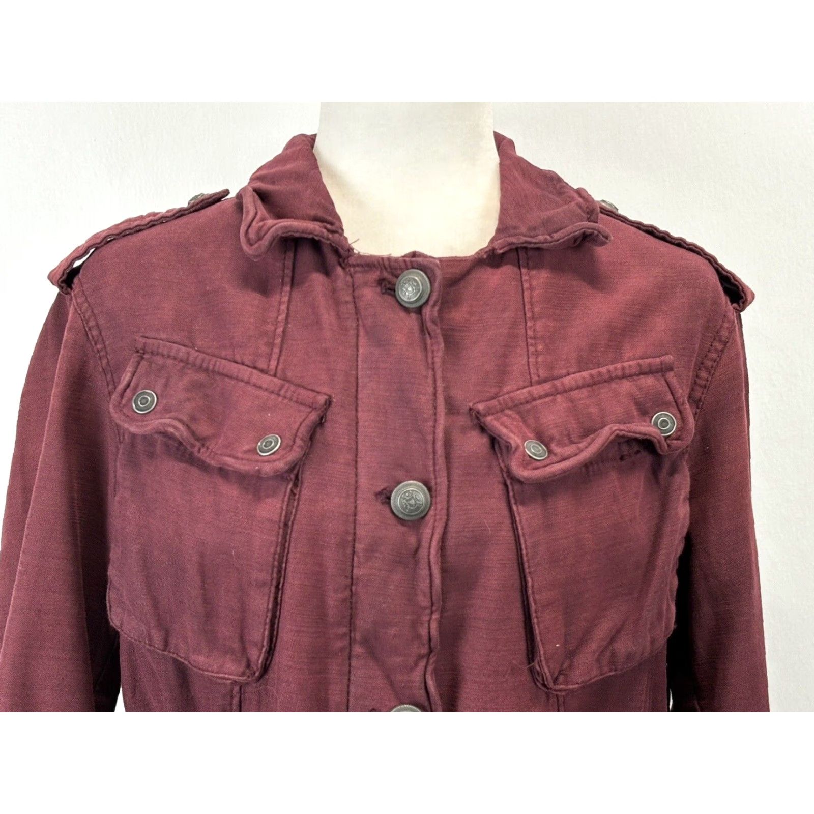 Free People Free People Military Jacket Coat, Red, Small, Womens Size S / US 4 / IT 40 - 5 Thumbnail