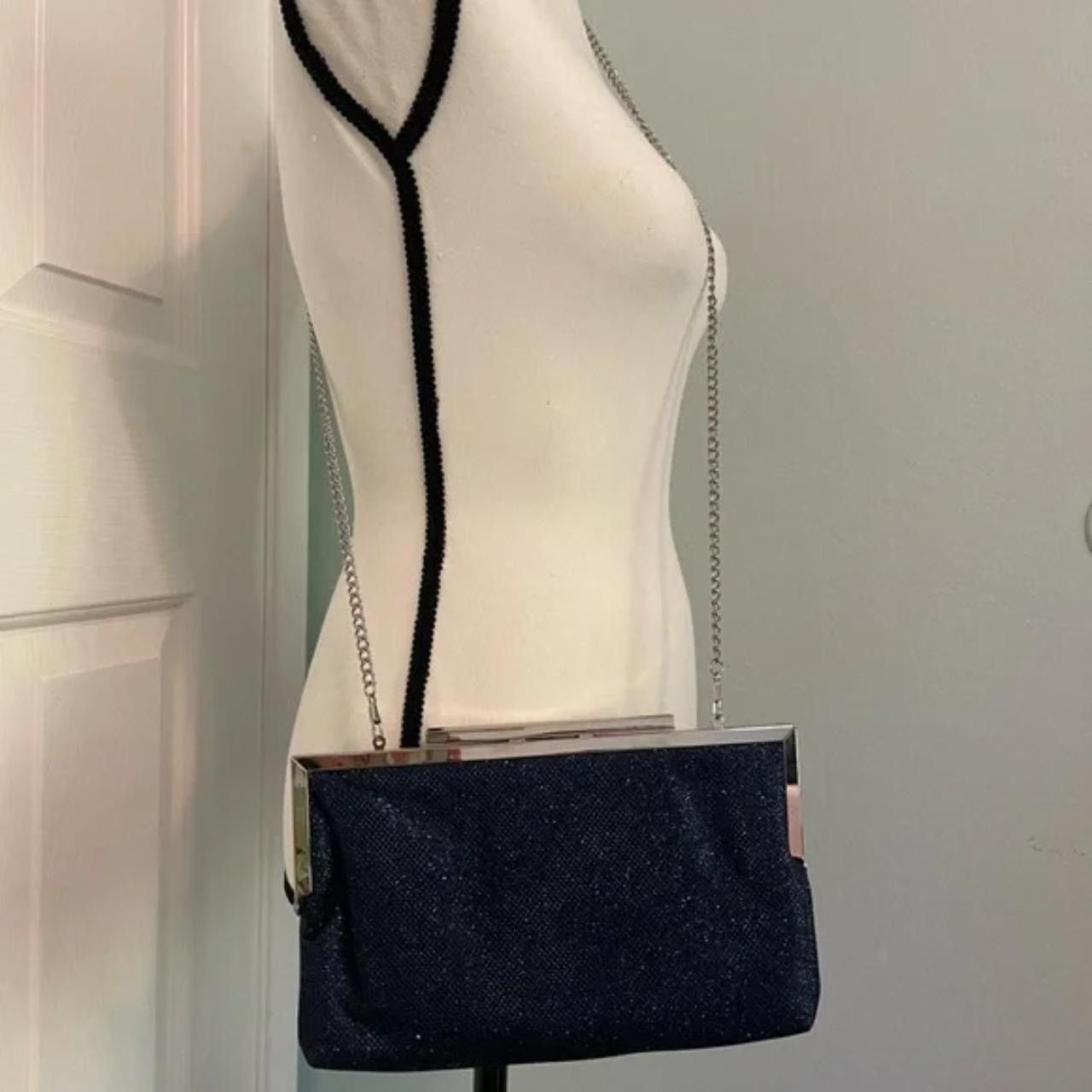 Nine West Glittered navy blue purse/clutch Size ONE SIZE - 1 Thumbnail