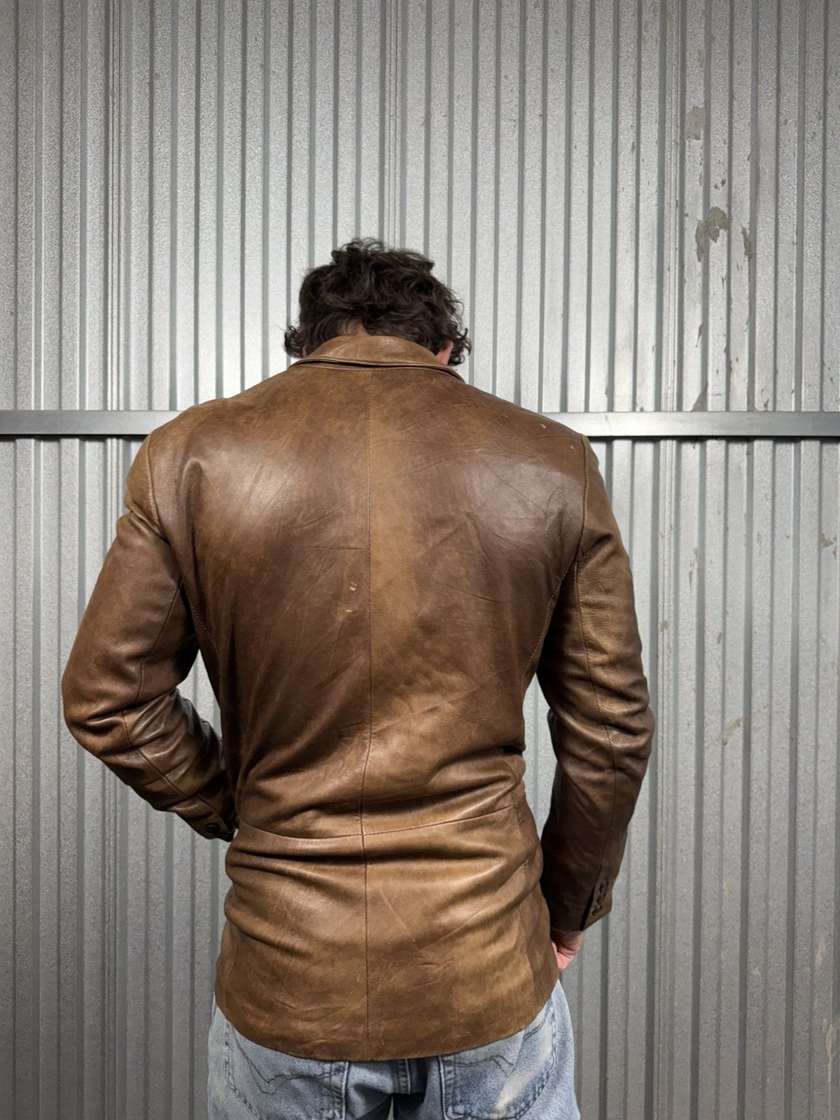 Danier Vintage Danier Leather Western Tuxedo Mocha Brown Jacket Size US XS / EU 42 / 0 - 3 Thumbnail