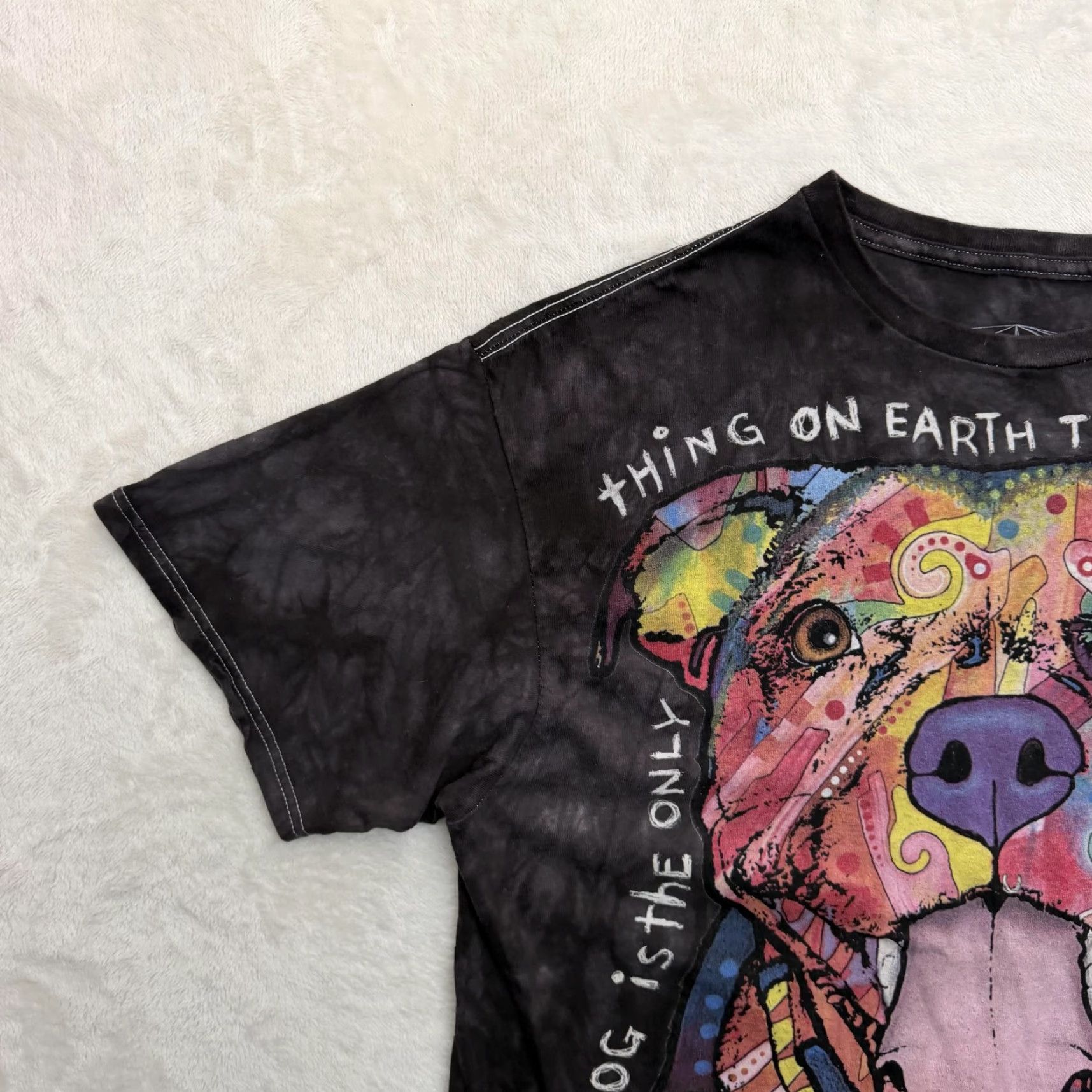 Vintage 3DTEES Shirt Mens XL Black Tie-Dye Dog Quote Dean Russo Graphic Art T-Shirt Size US XL / EU 56 / 4 - 7 Thumbnail