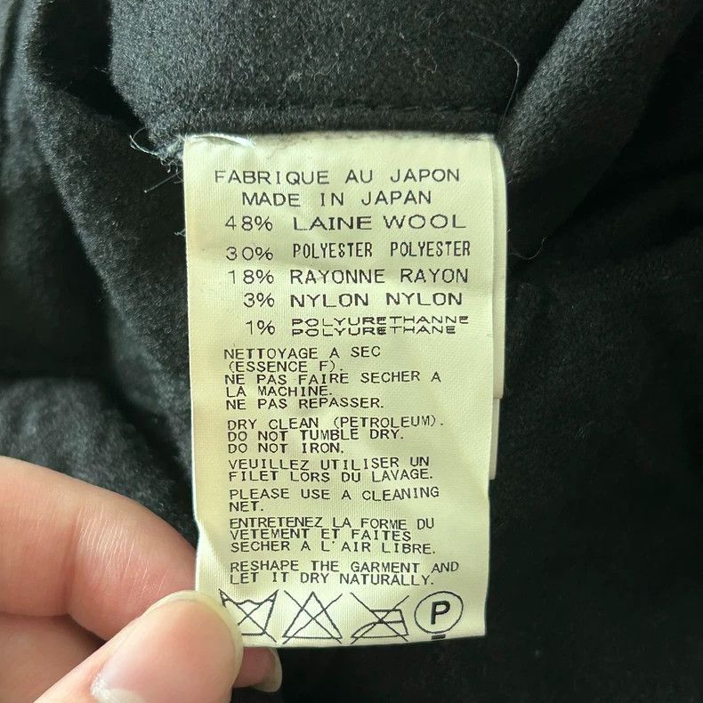 Yohji Yamamoto Yohji Yamamoto Yohji Yamamoto Black Wrinkled Wool Coat Size US L / EU 52-54 / 3 - 5 Thumbnail