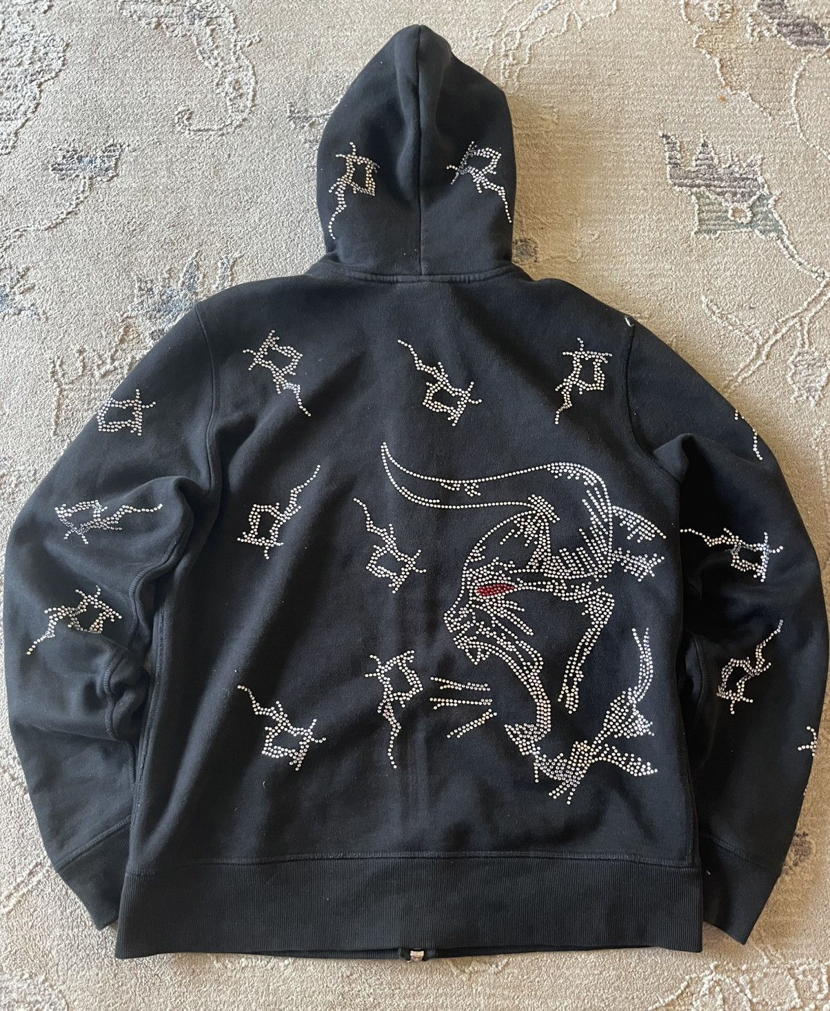 Other Black Double Zip Rhinestone Hoodie Size US M / EU 48-50 / 2 - 2 Thumbnail