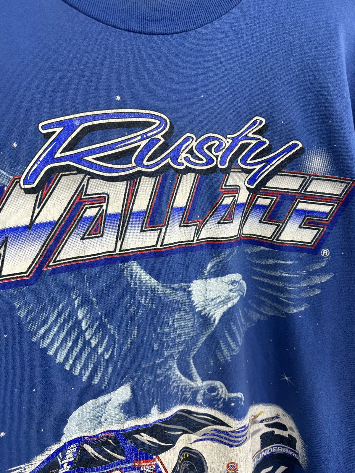 Gildan 🇺🇸 Vintage 90s Rusty Wallace NASCAR Racing Made in USA Tee Size US XL / EU 56 / 4 - 9 Thumbnail