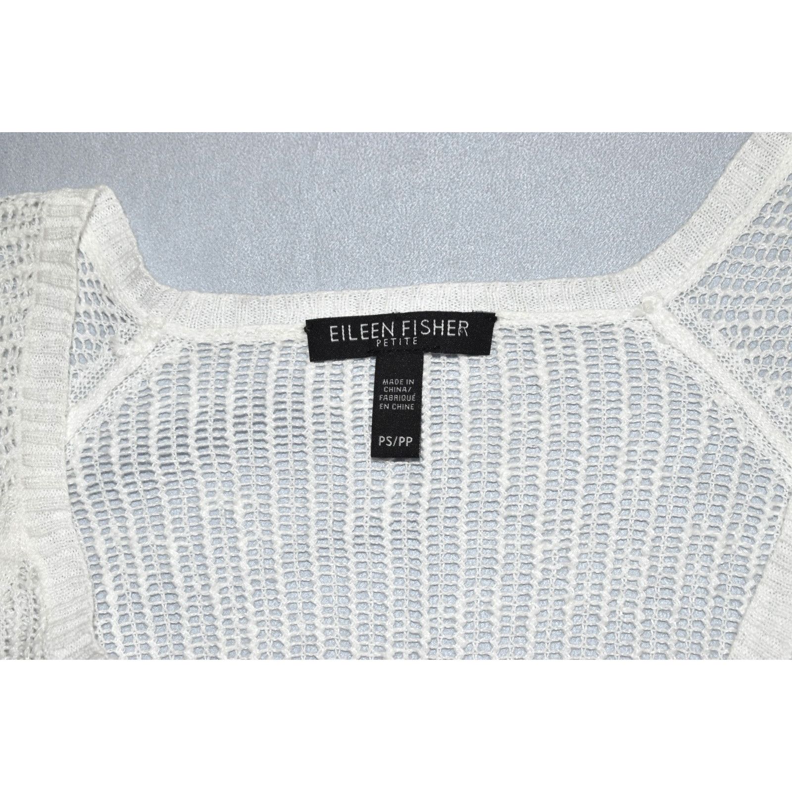 Eileen Fisher EILEEN FISHER White Linen & Cotton Knit Grid Tunic Sz PS Size S / US 4 / IT 40 - 5 Thumbnail