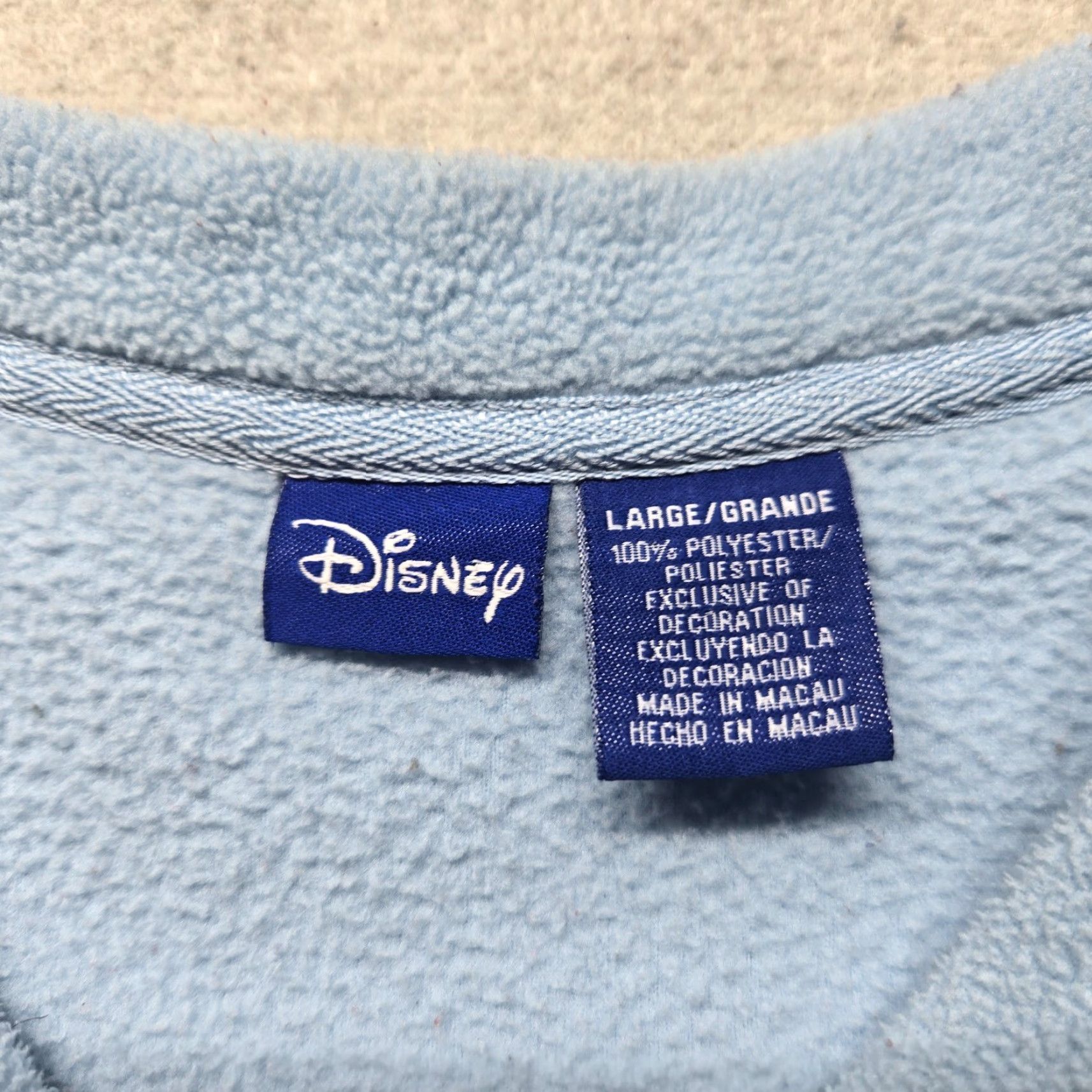 Disney VINTAGE Disney Sweatshirt Pullover Fleece Blue Eeyore Women's L V-Neck - Disney, Eeyore-Winnie The Pooh Size L / US 10 / IT 46 - 3 Thumbnail