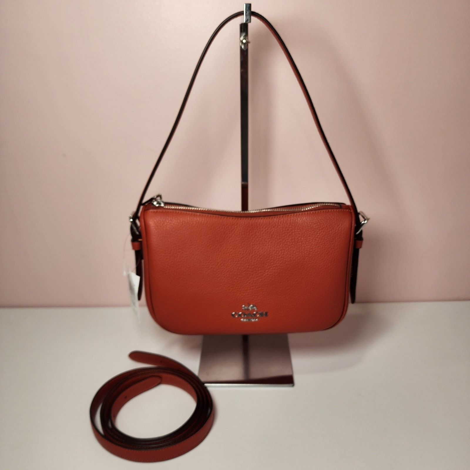 Coach NWT Coach CY707 Kailey Shoulder Bag Leather Deep Orange Size ONE SIZE - 8 Thumbnail