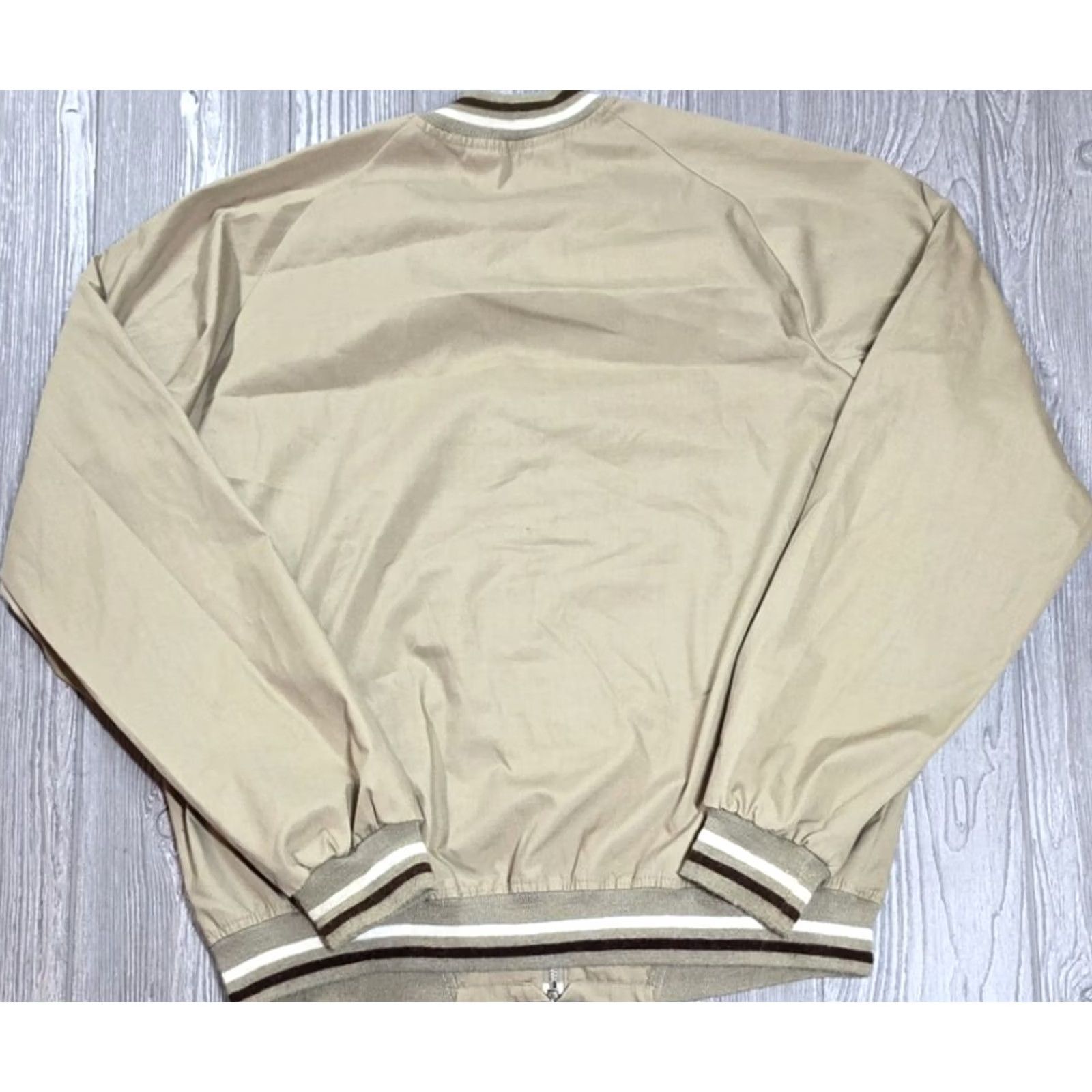 Sears VINTAGE Sears Braggin Dragon Bomber Jacket Beige XLT Tall Contrast trim Mens Jacket Size US XL / EU 56 / 4 - 6 Thumbnail