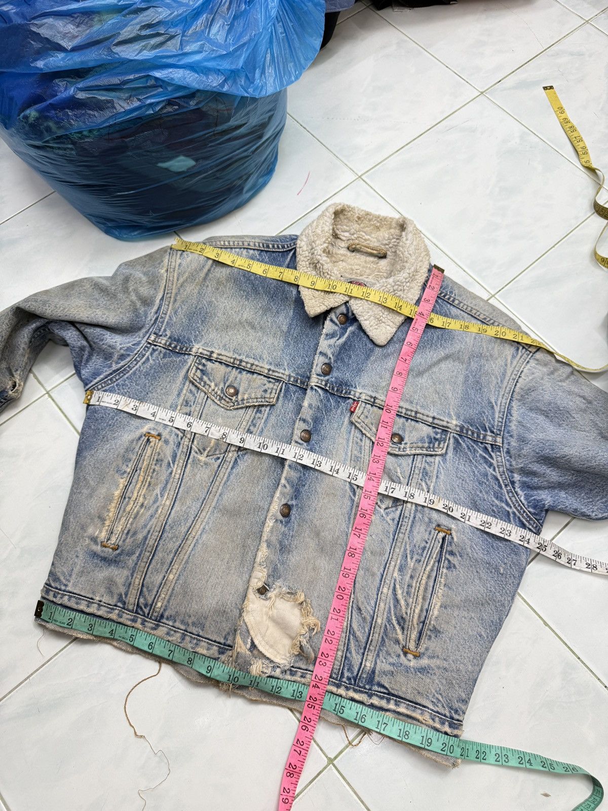 Levi's 🔥🔥💥STEALS VTG LEVIS SHERPA DISTRESSED JACKET Size US M / EU 48-50 / 2 - 22 Thumbnail