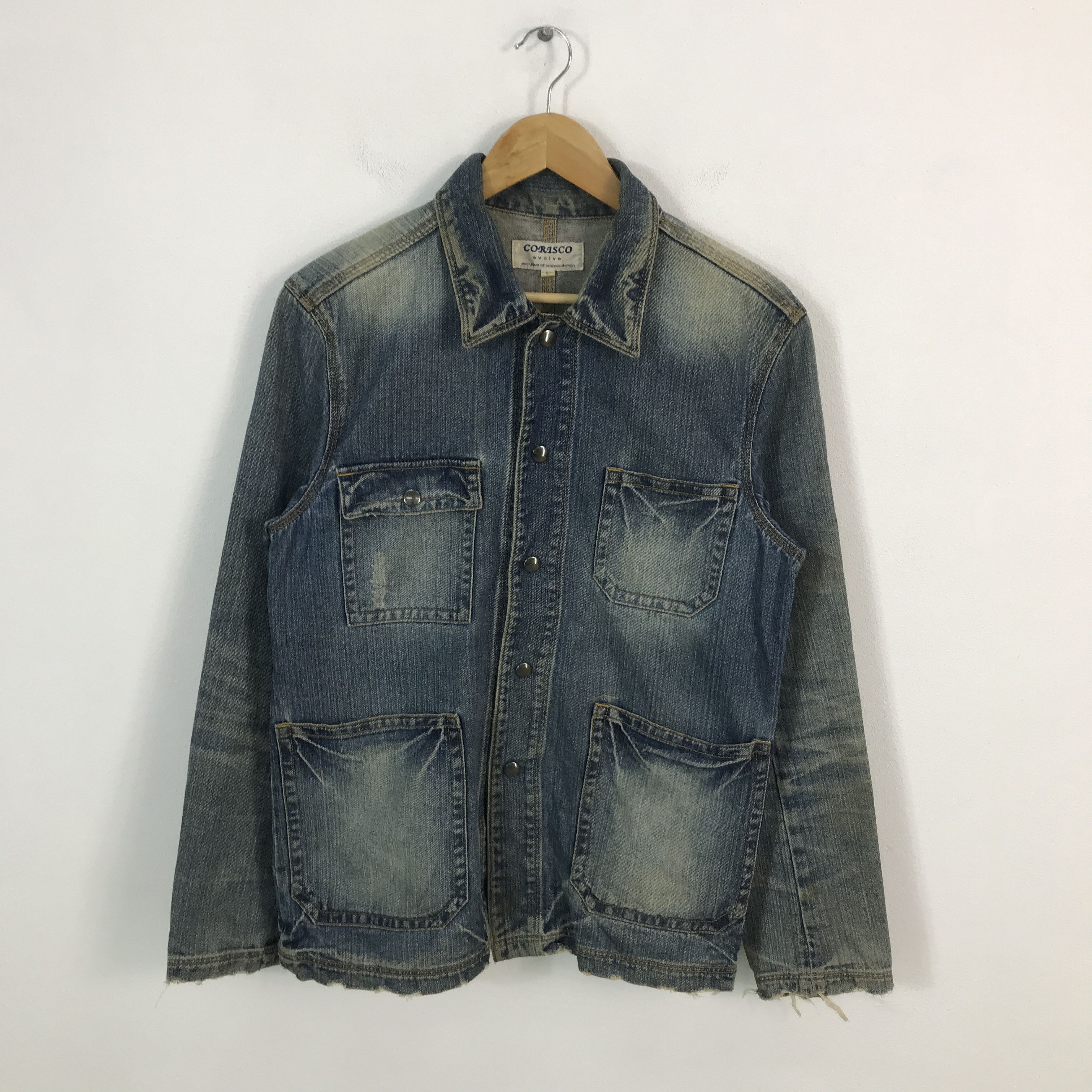 Japanese Brand corisco Japan denim Sanp button jacket Size US L / EU 52-54 / 3 - 1 Thumbnail