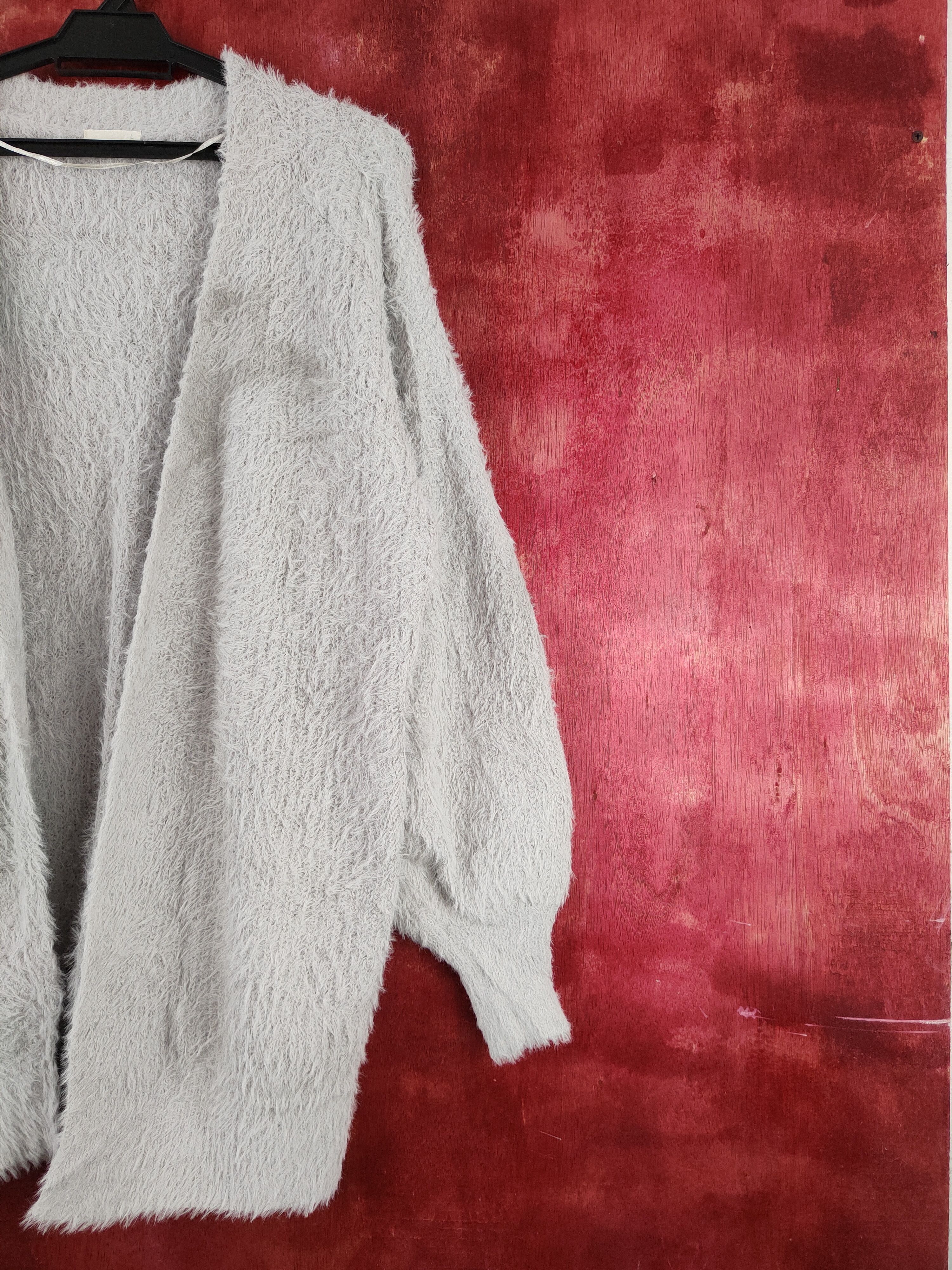GU × Japanese Brand GU Gray Shag Shaggy Fur Mohair Knitwear Cardigan #S2037 Size L / US 10 / IT 46 - 5 Thumbnail