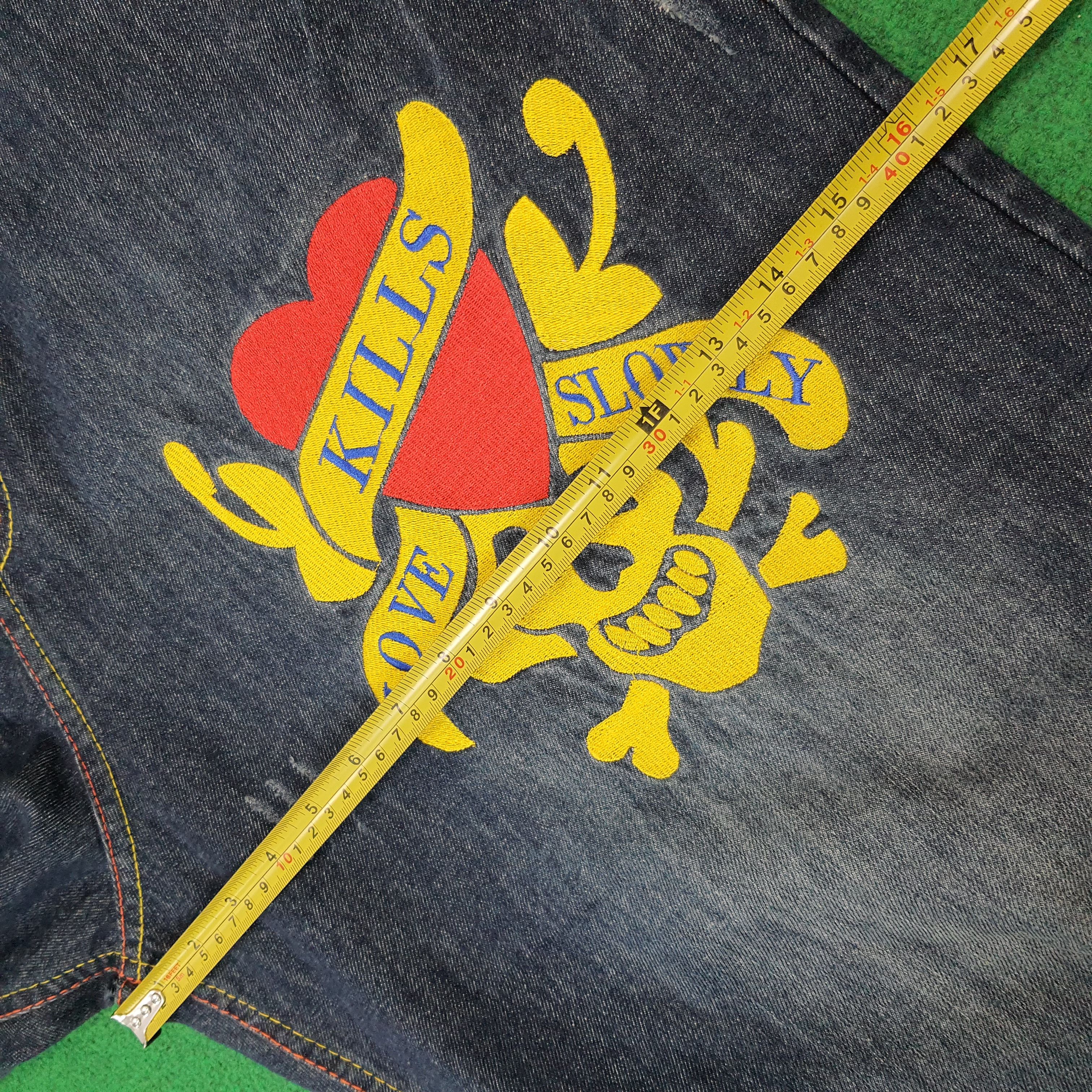 Ed Hardy Vintage Ed Hardy Skull Embroidered Custom Logo Jeans C272N18 Size US 43 - 17 Thumbnail