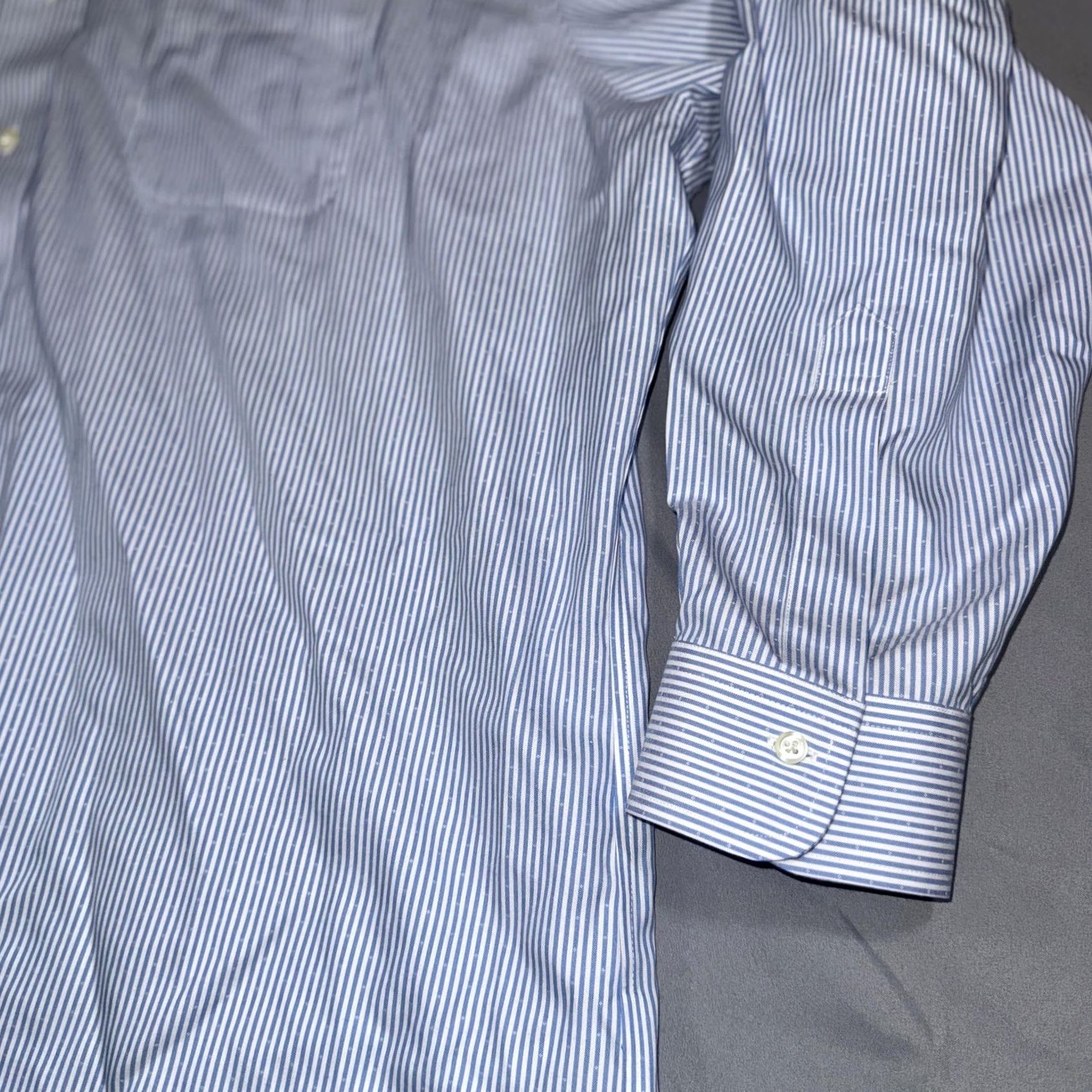 Brooks Brothers Brooks Brothers Shirt Mens 18-34 Reg Fit Long Sleeve Button-Down Non-Iron Supima Cotton Blue White Stripe Regent Dress Shirt Mens Size US XXL / EU 58 / 5 - 5 Thumbnail