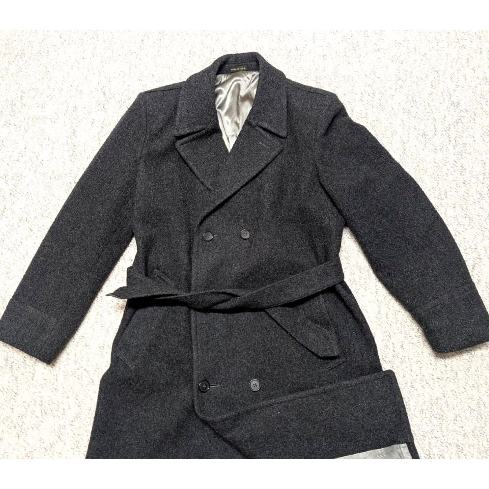 Doublet VINTAGE Stratojac OVERCOAT Wool Double Breasted Black Belted Long Coat Mens M Black 40 in Wool Coat Double Breasted Belted Thick Wool 40 Chest Mens Size US M / EU 48-50 / 2 - 2 Thumbnail