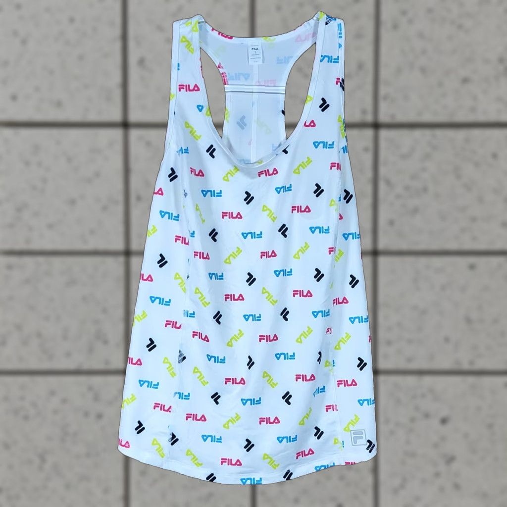 Fila FILA Womens Tank Top Racerback Logo Print Lightweight Sleeveless Multicolor S Size S / US 4 / IT 40 - 1 Thumbnail
