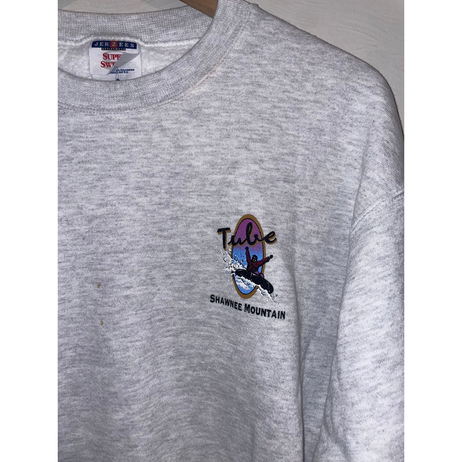 Jerzees Vintage Shawnee Mountain Sweatshirt Snow Tubing Stained 90s Size US M / EU 48-50 / 2 - 3 Thumbnail