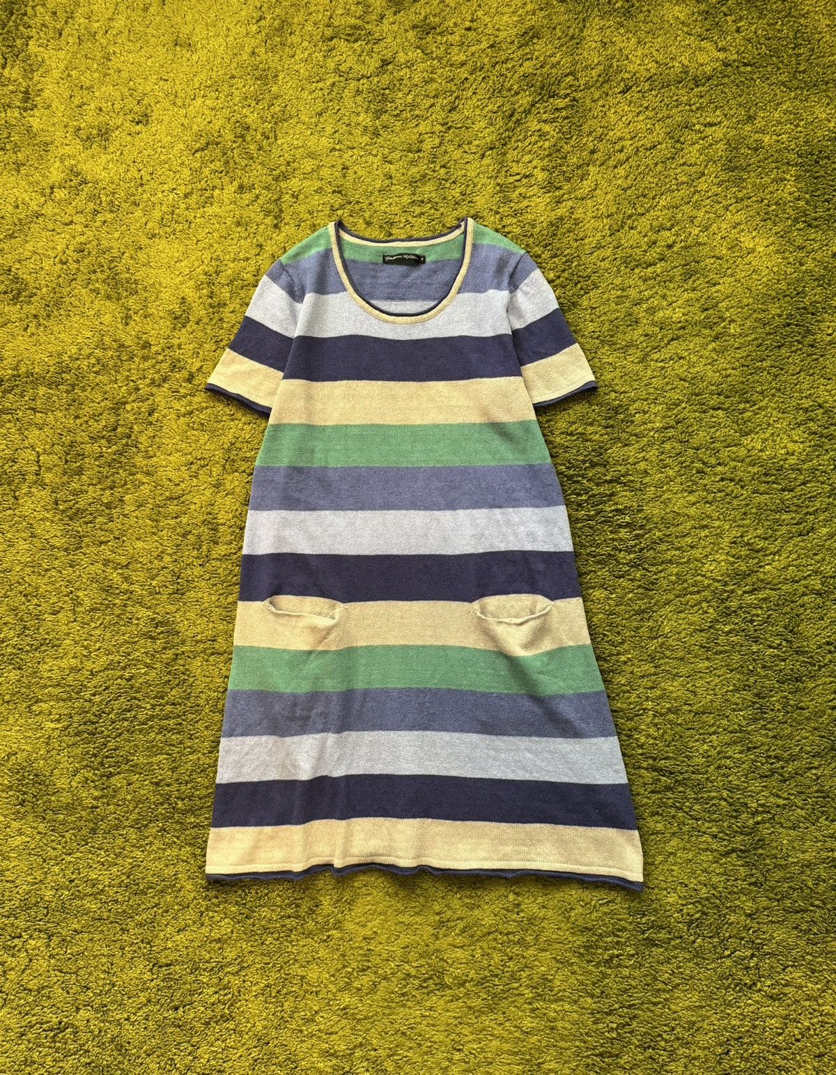 Designer Gudrun Sjoden avant garde linen blend striped knit dress Size M / US 6-8 / IT 42-44 - 1 Thumbnail