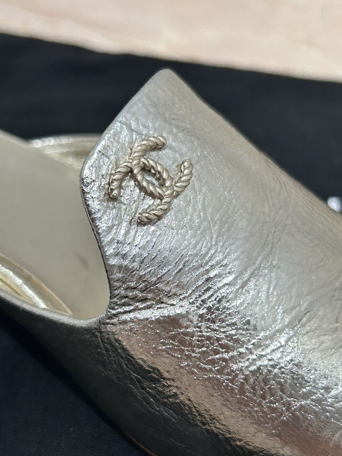 Chanel chanel silver mule authentic brand new 35.5 (for 35 or 34.5) Size US 4.5 / IT 34.5 - 12 Thumbnail