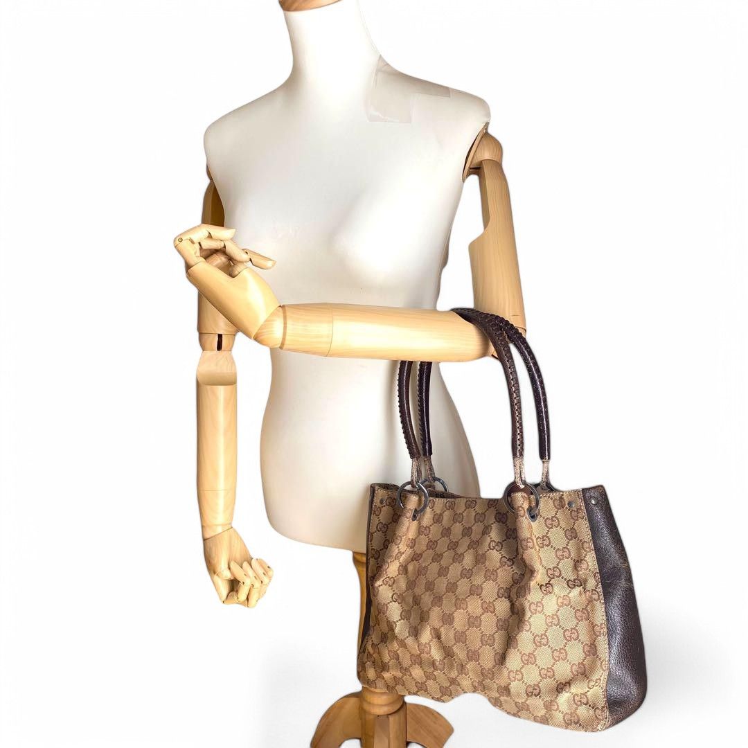 Gucci Gucci - Shoulder Bag Handbag Brown Monogram Leather GG Size ONE SIZE - 5 Thumbnail