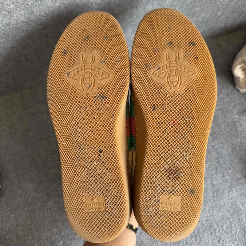 Gucci Gucci G74 Web Leather Low-Top Sneakers -2508 Size US 8.5 / EU 41-42 - 4 Thumbnail